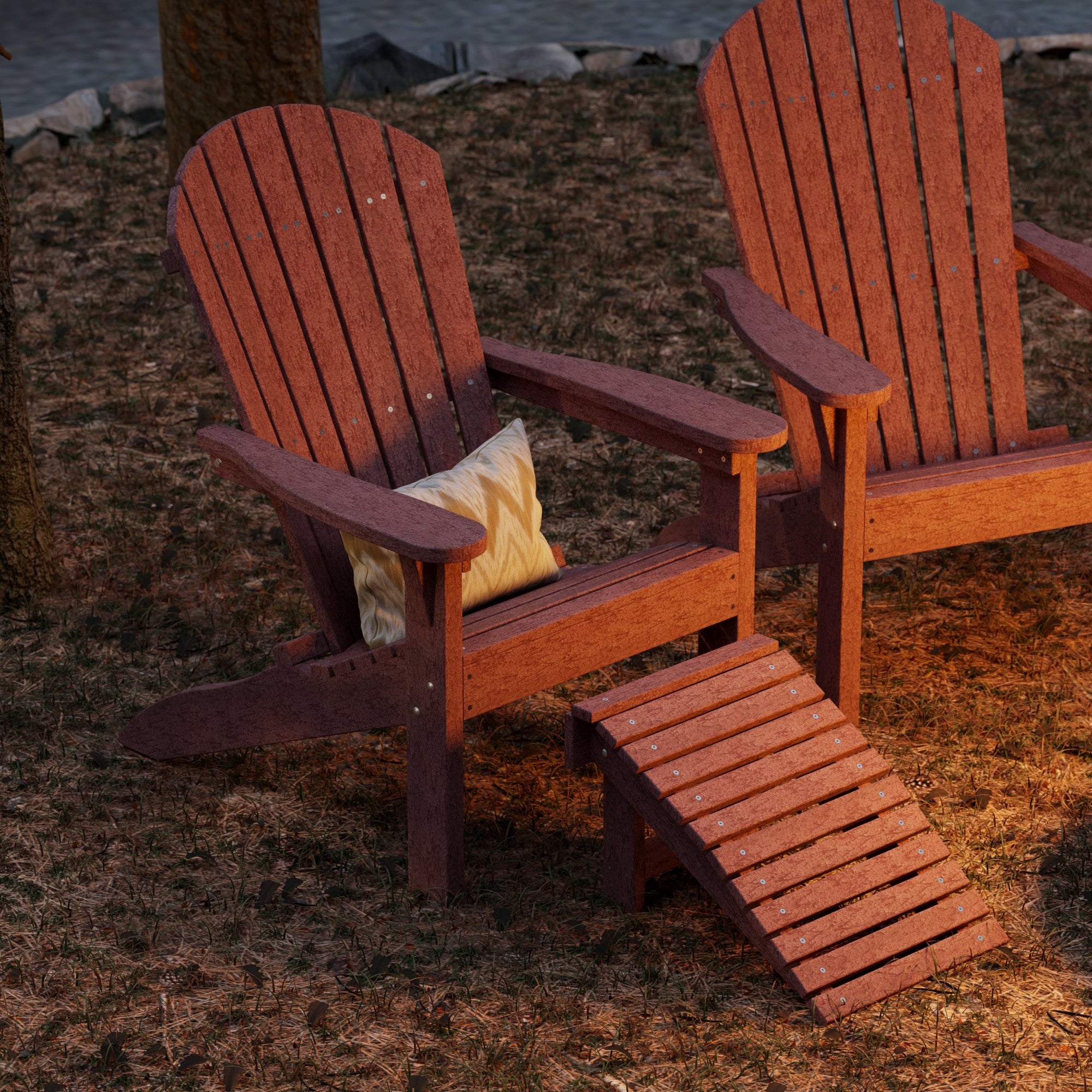 Heritage Sunset Adirondack Chair - Outdoor Patio Furniture for Backyard, Garden & Poolside Relaxation | Durable Weather-Resistant Wooden Lounge Chair