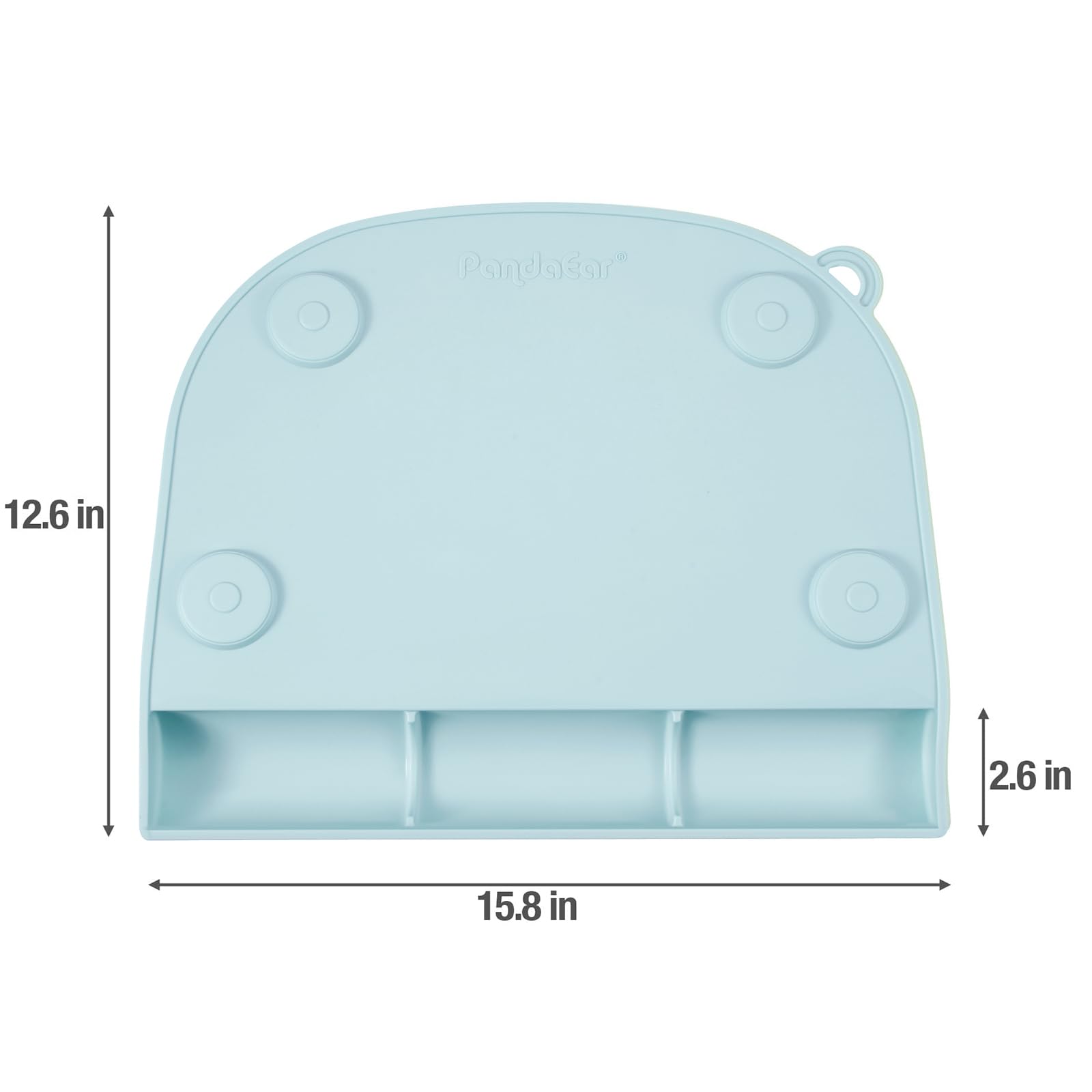PandaEar Silicone Suction Placemats for Baby & Toddler - Non-Slip, Food-Grade, Easy Clean Dining Mat with Food Catcher Pockets for Home, Restaurant & Travel - Blue