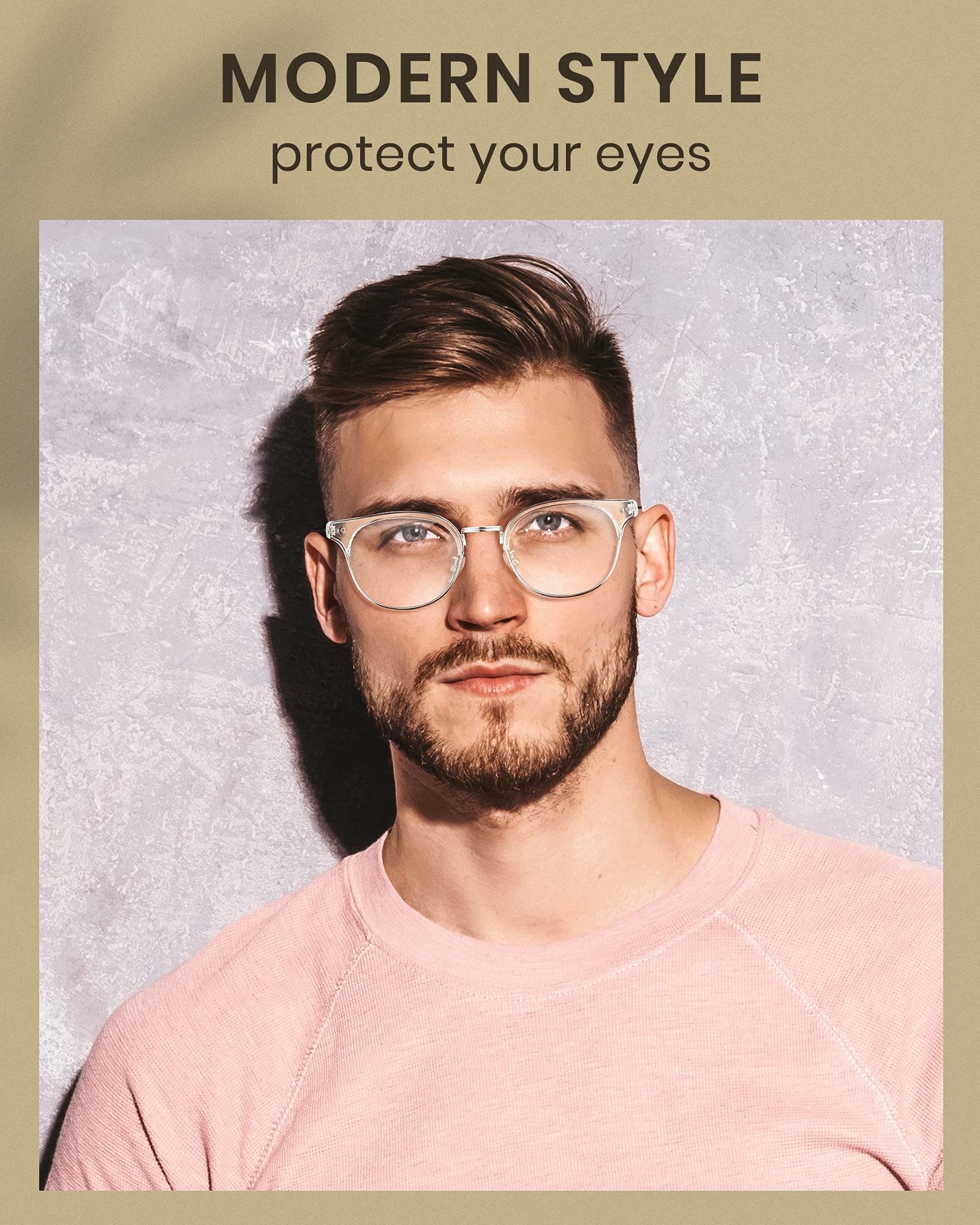 Cyxus Blue Light Blocking Glasses - Clear Lens Anti Glare Computer Glasses for Gaming, Reading & Office Work - Reduce Eye Strain for PC, Laptop & Digital Screen Use