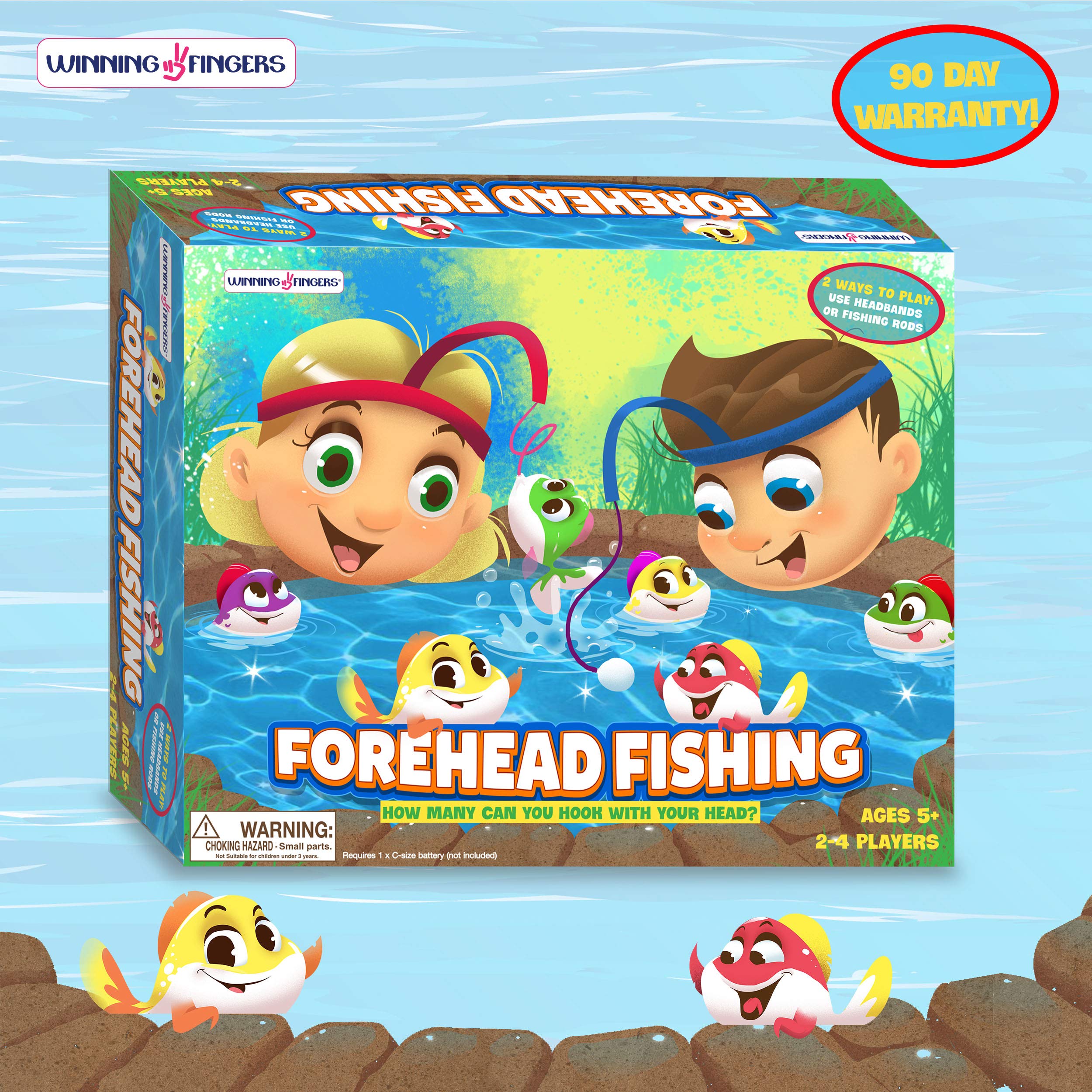 Winning Fingers Fishing Game Toy Set - 28 Fish & 4 Rods for Kids Ages 3+ | Preschool Learning & Motor Skills | Fun Family Game Night