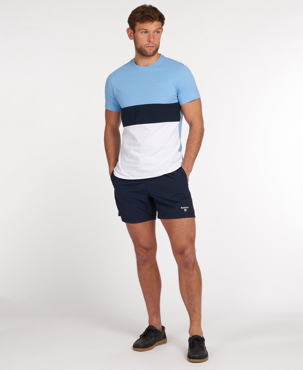 BARBOUR Essential Logo Swim Shorts for Men - Quick-Dry, Comfortable Navy Blue Swim Trunks - Perfect for Beach, Pool & Summer Vacations
