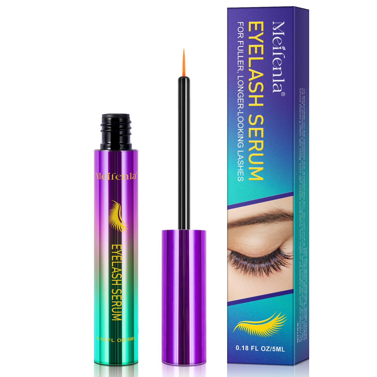 Best Eyelash Growth Serum for Longer, Thicker & Fuller Lashes - Natural Lash Enhancer for Sensitive Eyes - Non-Irritating Formula for Daily Use at Home or Salon