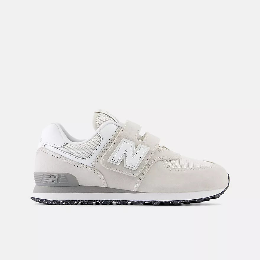 New Balance Kids 574 Hook & Loop Sneakers in Grey - Comfortable & Durable for School, Play & Everyday Wear