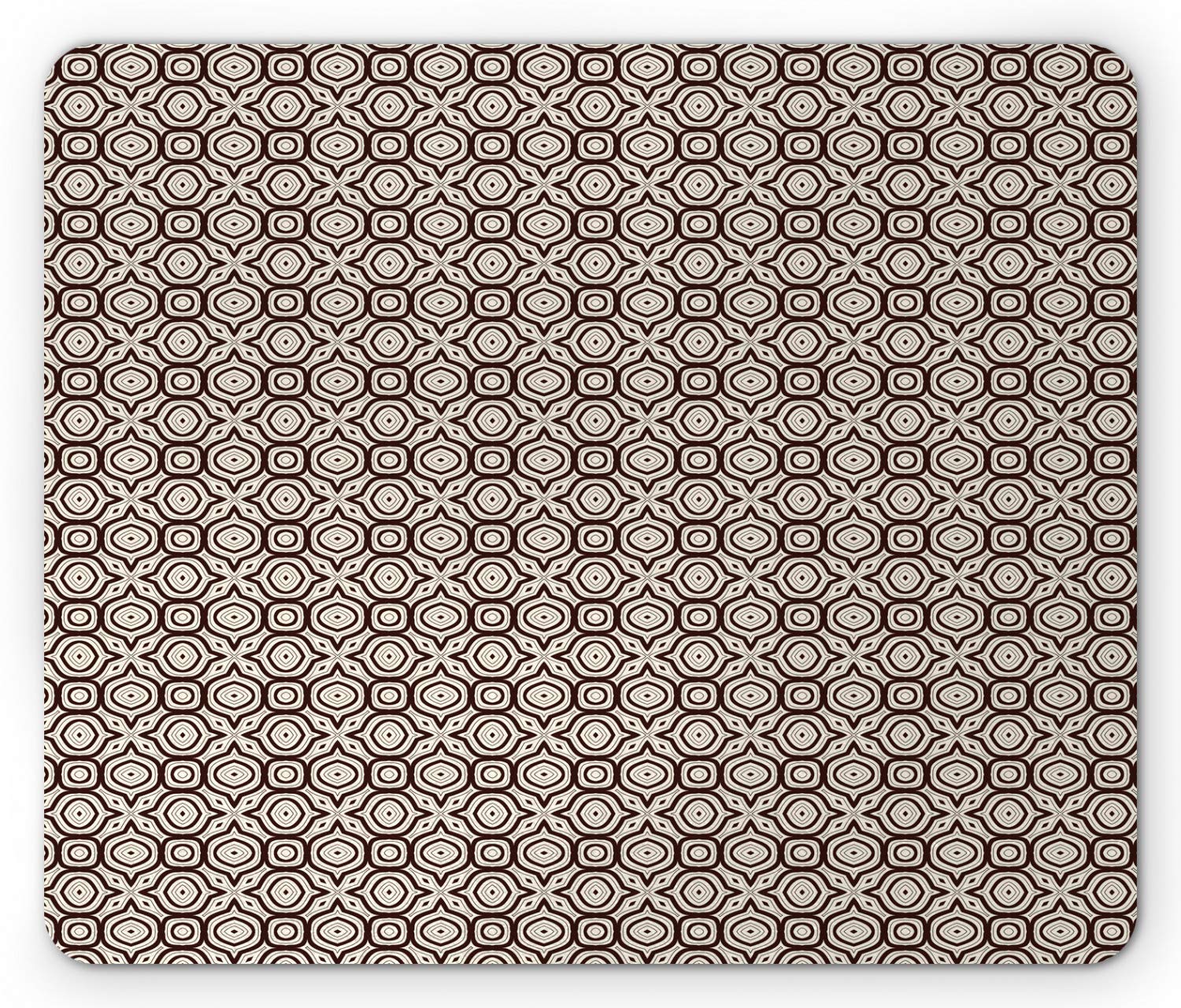 Ambesonne Bohemian Mouse Pad - Abstract Geometric Ornamental Design, Non-Slip Rubber Base, Standard Size (9