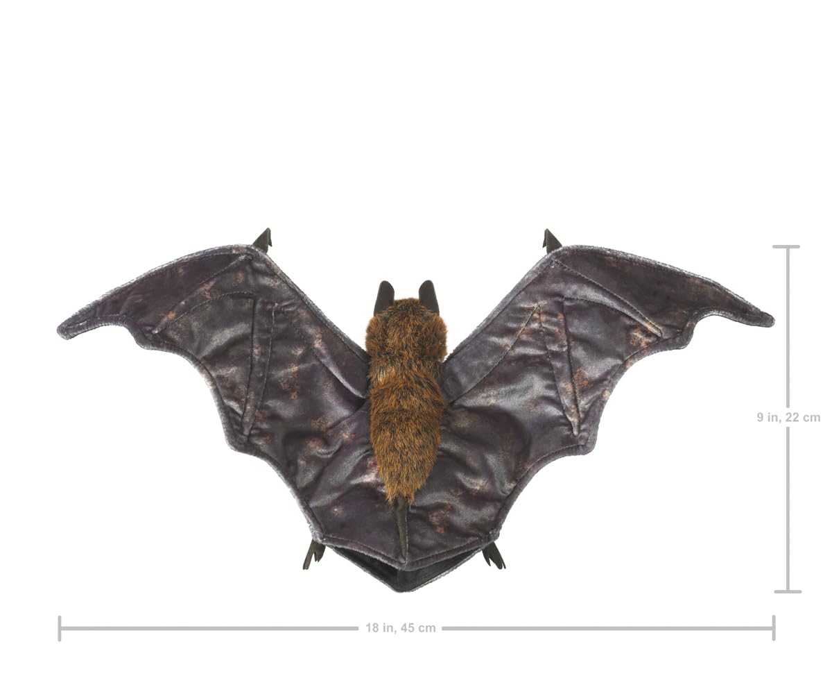 Folkmanis Brown & Black Fruit Bat Hand Puppet - Realistic Stuffed Animal Toy for Storytelling, Education & Playtime - Perfect for Kids, Teachers & Puppet Shows