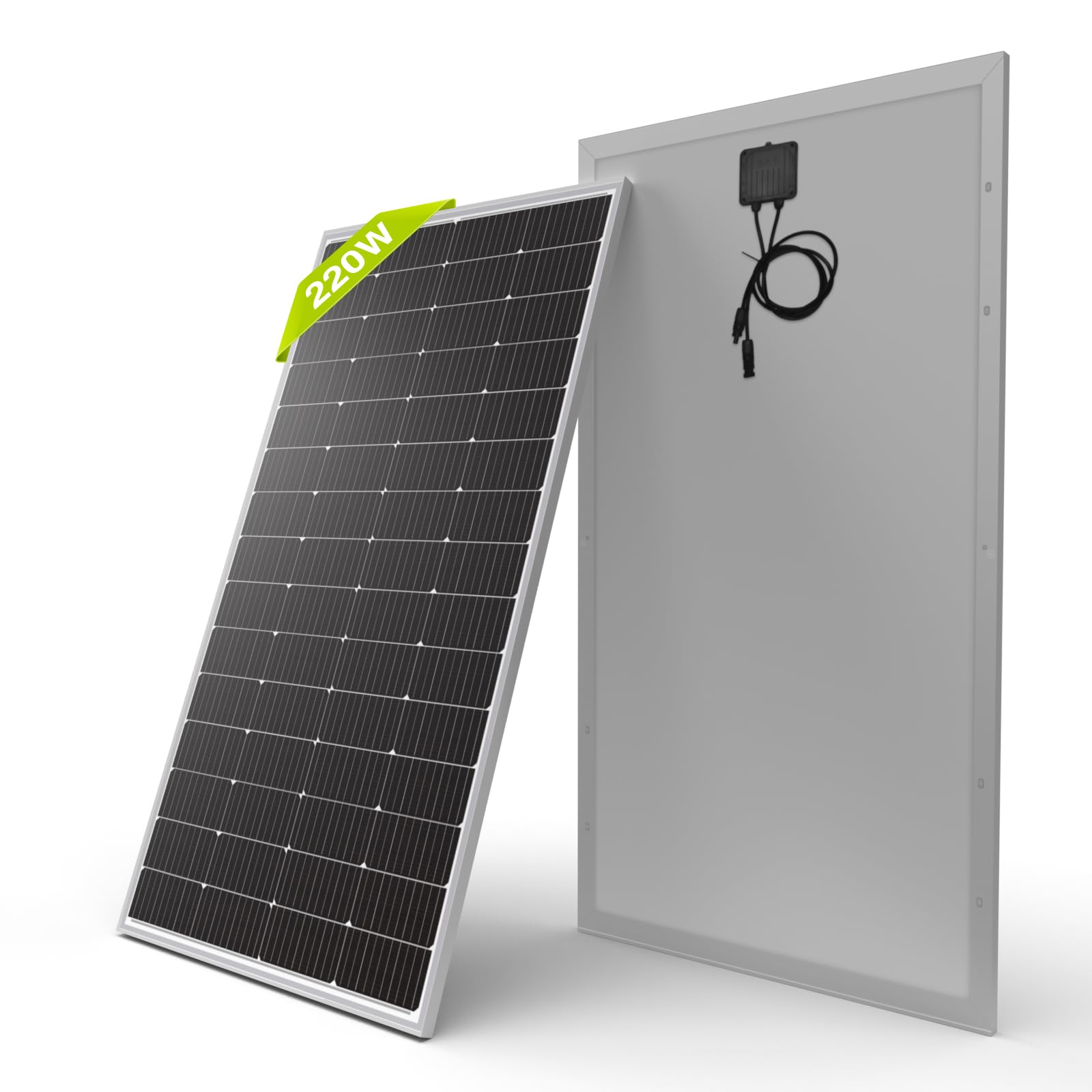Newpowa 220W 12V Monocrystalline Solar Panel - High Efficiency 10BB Cell Solar Module for RV, Marine, Boat & Off-Grid Power - Perfect for Camping, Emergency Backup & Remote Energy Solutions