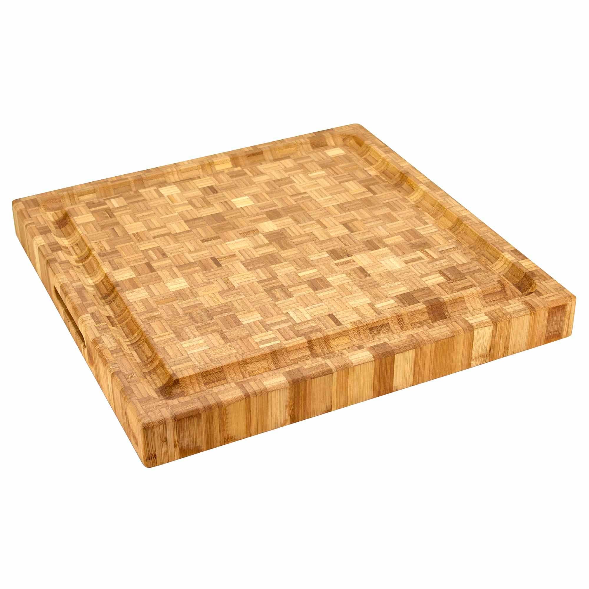 Premium End Grain Cutting Board 16x16x2 Inch - Heavy Duty Butcher Block for Kitchen - Perfect for Carving, Chopping & Serving Meat, Cheese & Bread - Ideal for Home Chefs & Professional Kitchens