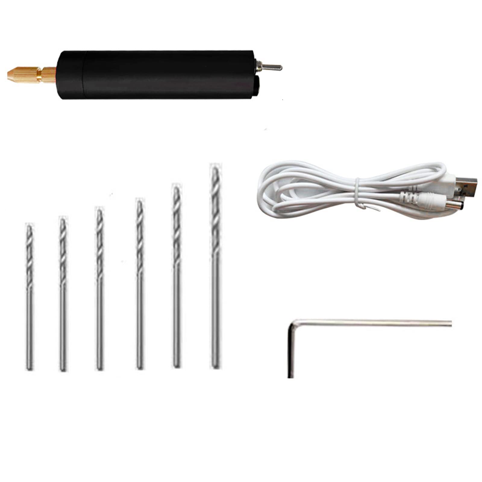 Adjustable Micro Mini Electric Hand Drill - Portable Aluminum DIY Drilling Tool for PCB, Wood, Plastic, Acrylic & Pearls - Perfect for Jewelry Making, Model Building & Craft Projects (Black)