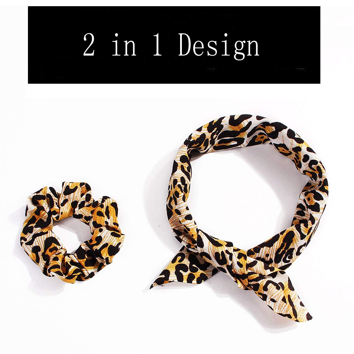 Leopard Satin Hair Scrunchies - 3Pcs Silk Hair Ties for Women | Ponytail & Bow Accessories