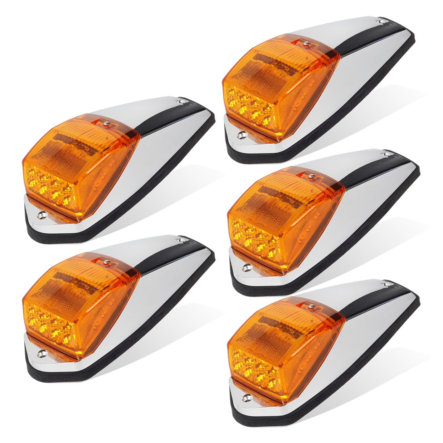 Partsam 31LED Amber Waterproof Cab Marker Light for Peterbilt Kenworth Freightliner Western Star Mack International Paccar Trailer Trucks - Durable Roof Running Lights for Enhanced Night Visibility and Safety