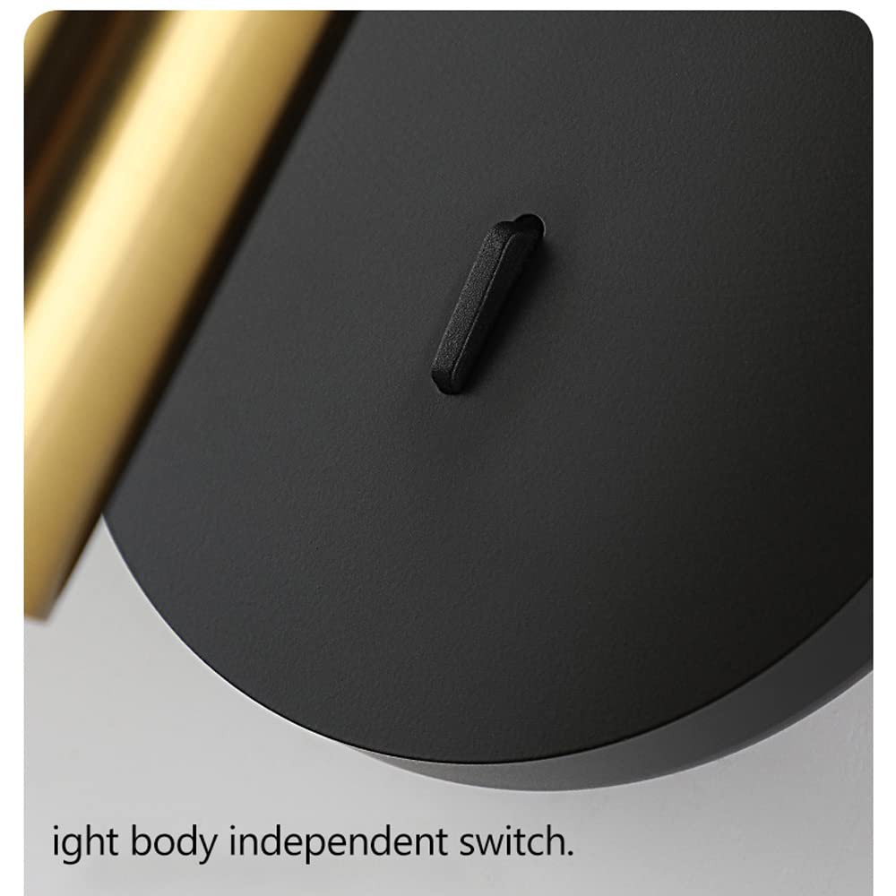 Modern LED Wall Lamp - Adjustable 90° Up/Down Light for Bathroom Vanity, Bedroom & Bedside - Black Indoor Sconce Lighting for Home Decor & Reading