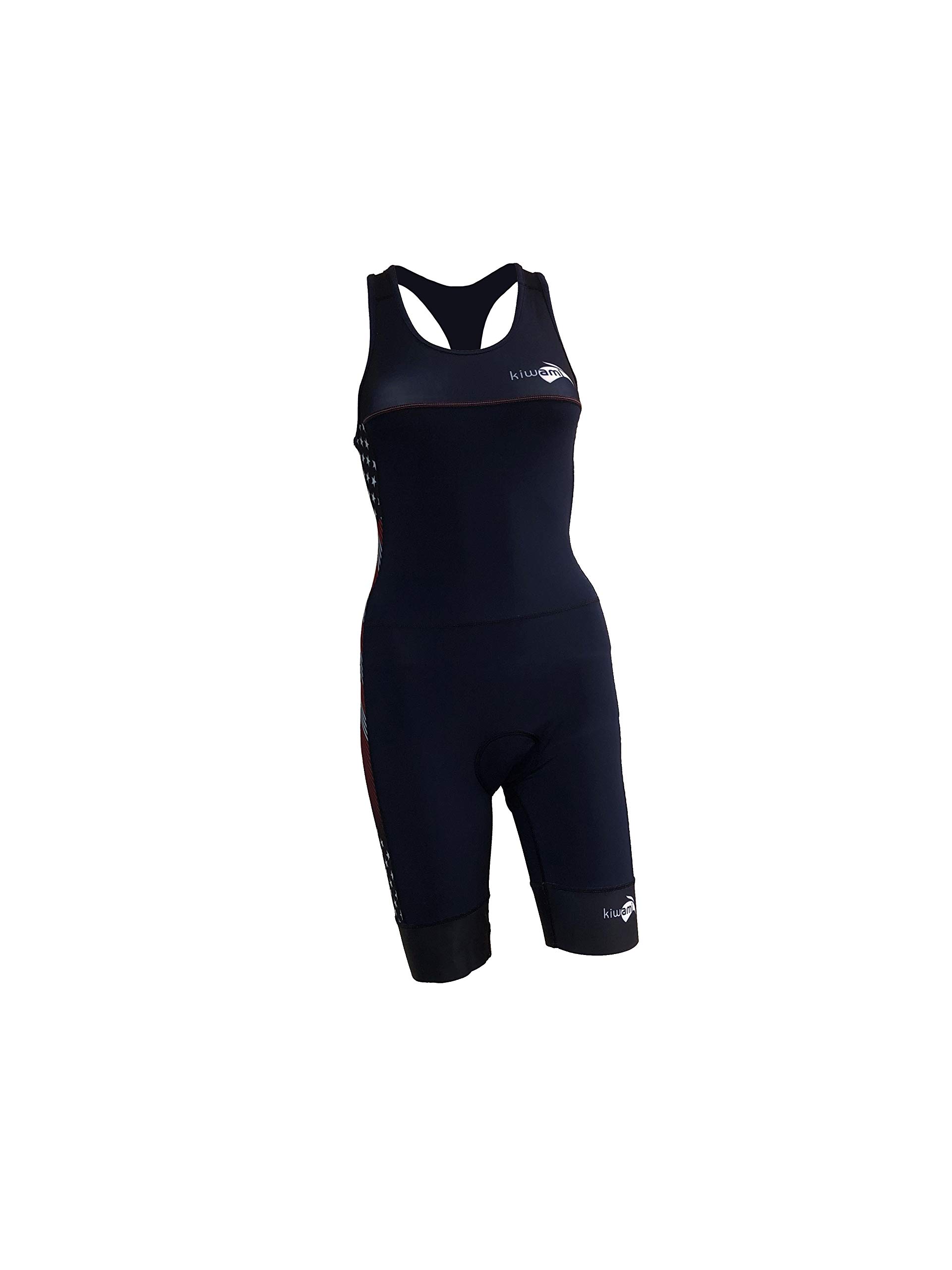 Women's Prima 2 Nation Open Back Triathlon Trisuit - High Performance Swim Bike Run Racing Suit for Women - USA - Perfect for Sprint, Olympic & Ironman Competitions