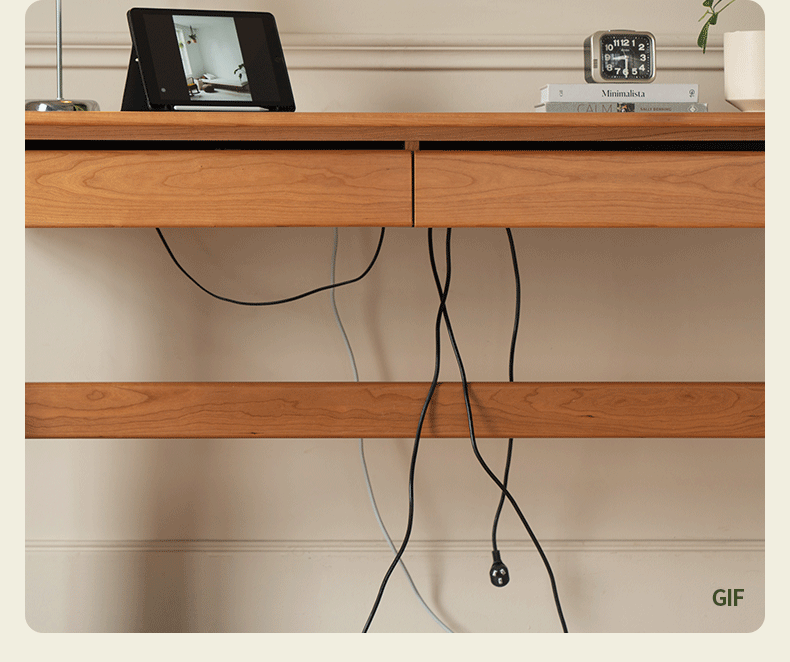 Ergonomic Cherry Solid Wood Electric Standing Desk with Dual Motors - Adjustable Height for Home Office, Gaming & Workspace