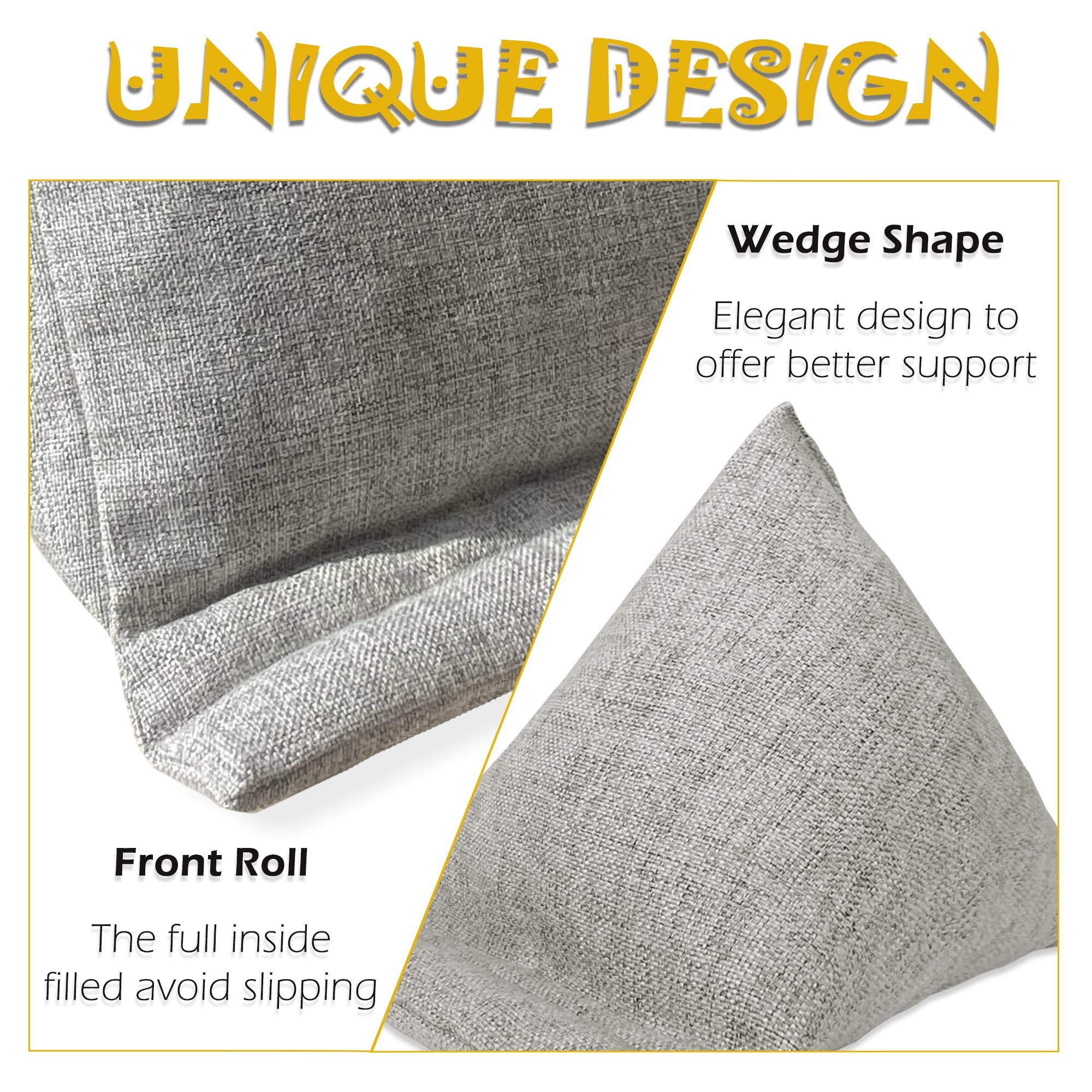 Soft Fabric Bean Bag Phone Holder - Universal Stand for All Smartphones & Mini Tablets | Handmade Desk Cushion Pad (Light Grey) - Perfect for Office, Home, Bedside & Travel Use