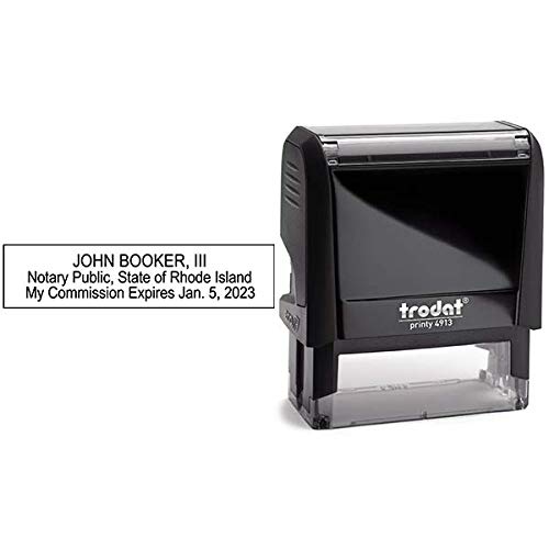 Rhode Island Personalized Rectangular Self-Inking Notary Stamp - Custom State Notary Seal | Meets RI Government Requirements | Perfect for Legal Documents, Contracts & Notarizations