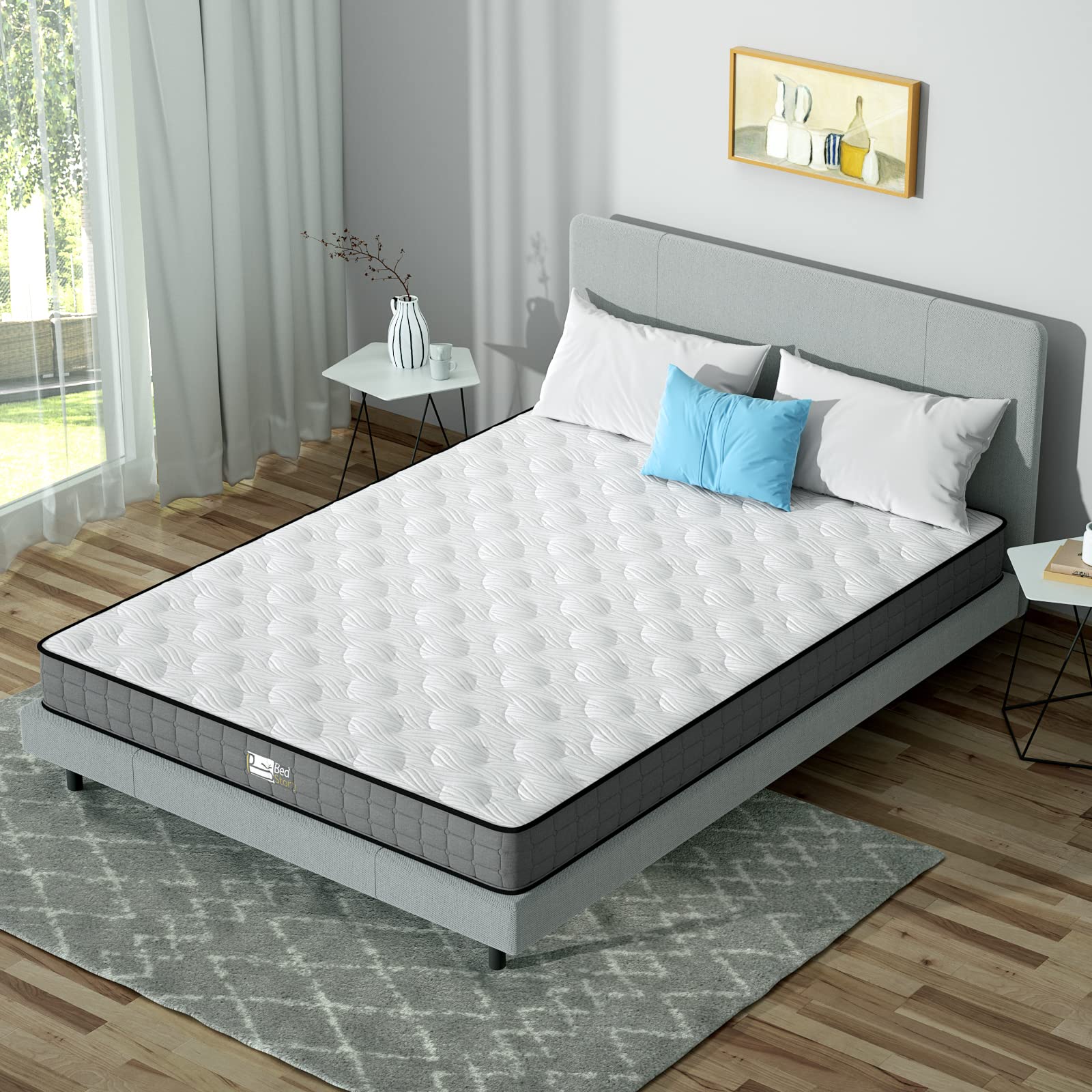 BedStory 6 Inch Full Size Hybrid Spring Mattress - Medium Firm Support, Breathable & CertiPUR-US Certified - Perfect for Guest Rooms, Dorms & Small Bedrooms