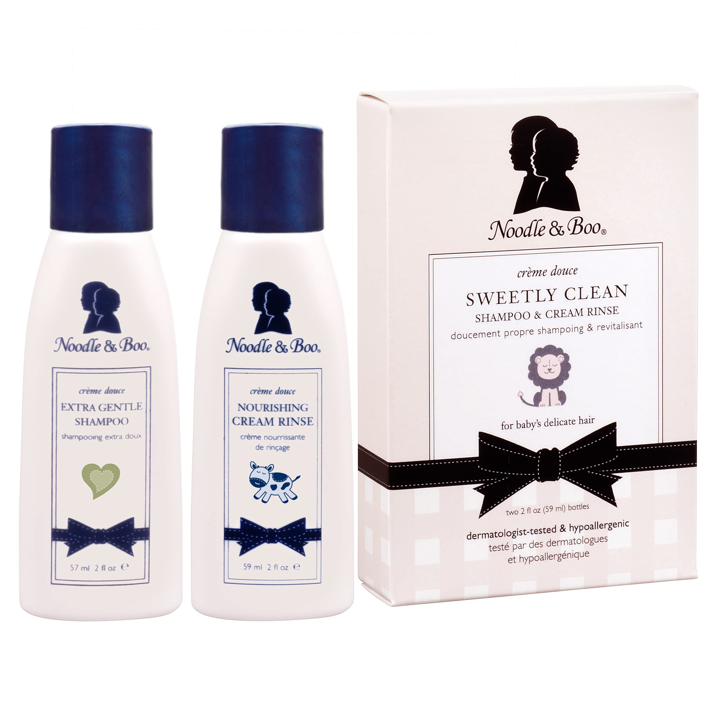 Noodle & Boo Extra Gentle Baby Shampoo & Nourishing Cream Rinse Set - Hypoallergenic & Tear-Free for Newborns & Sensitive Skin - Perfect for Daily Bath Time & Baby Hair Care