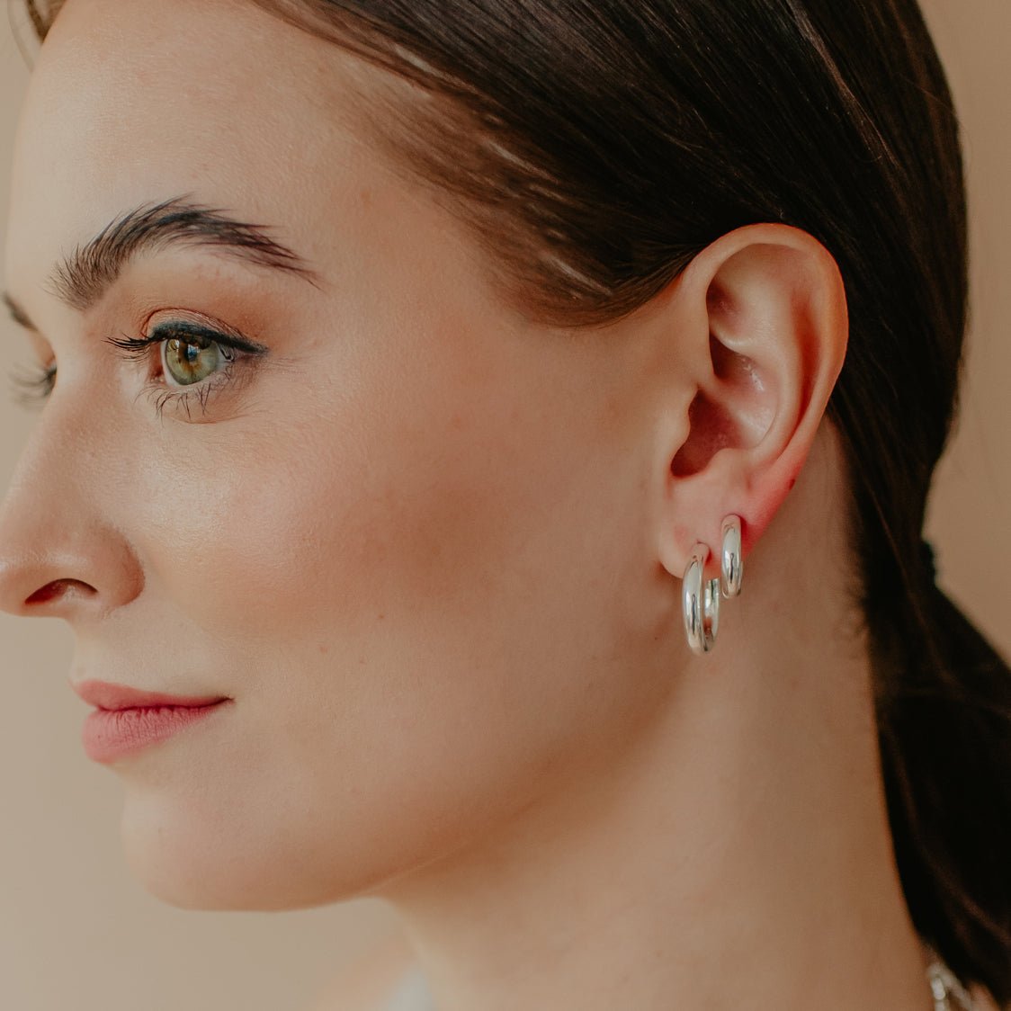 FRAICHE Mini Cylinder Hoops Earrings in Silver - Perfect for Everyday Wear & Special Occasions