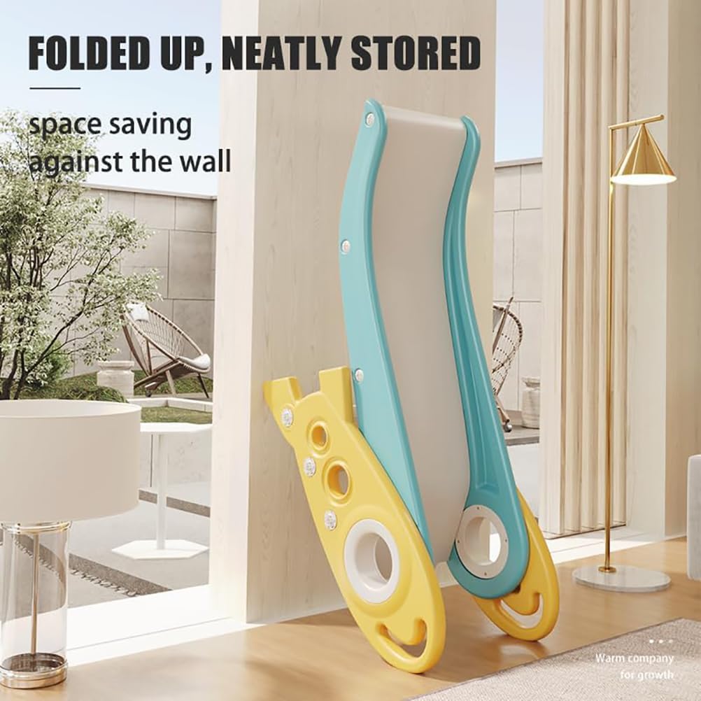 **Indoor Toddler Slide for Kids 1-3 Years | Foldable Freestanding Play Climber Slide with Extra Long Slope | Safe Baby Playground Toy for Home, Daycare & Backyard (Green)**    *(Perfect for indoor playrooms, daycare centers, or backyard fun—encourages active play and motor skill development!)*