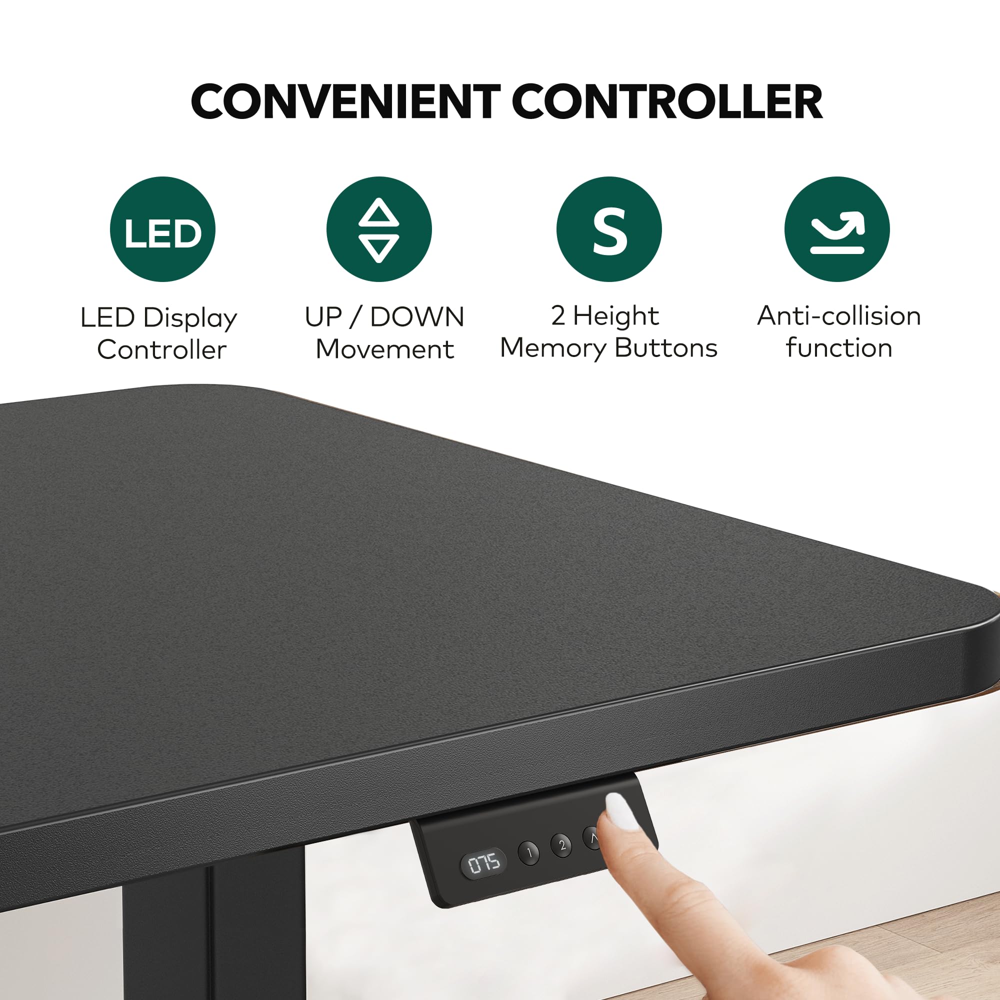 FEZIBO L-Shaped Electric Standing Desk with Adjustable Height, 63