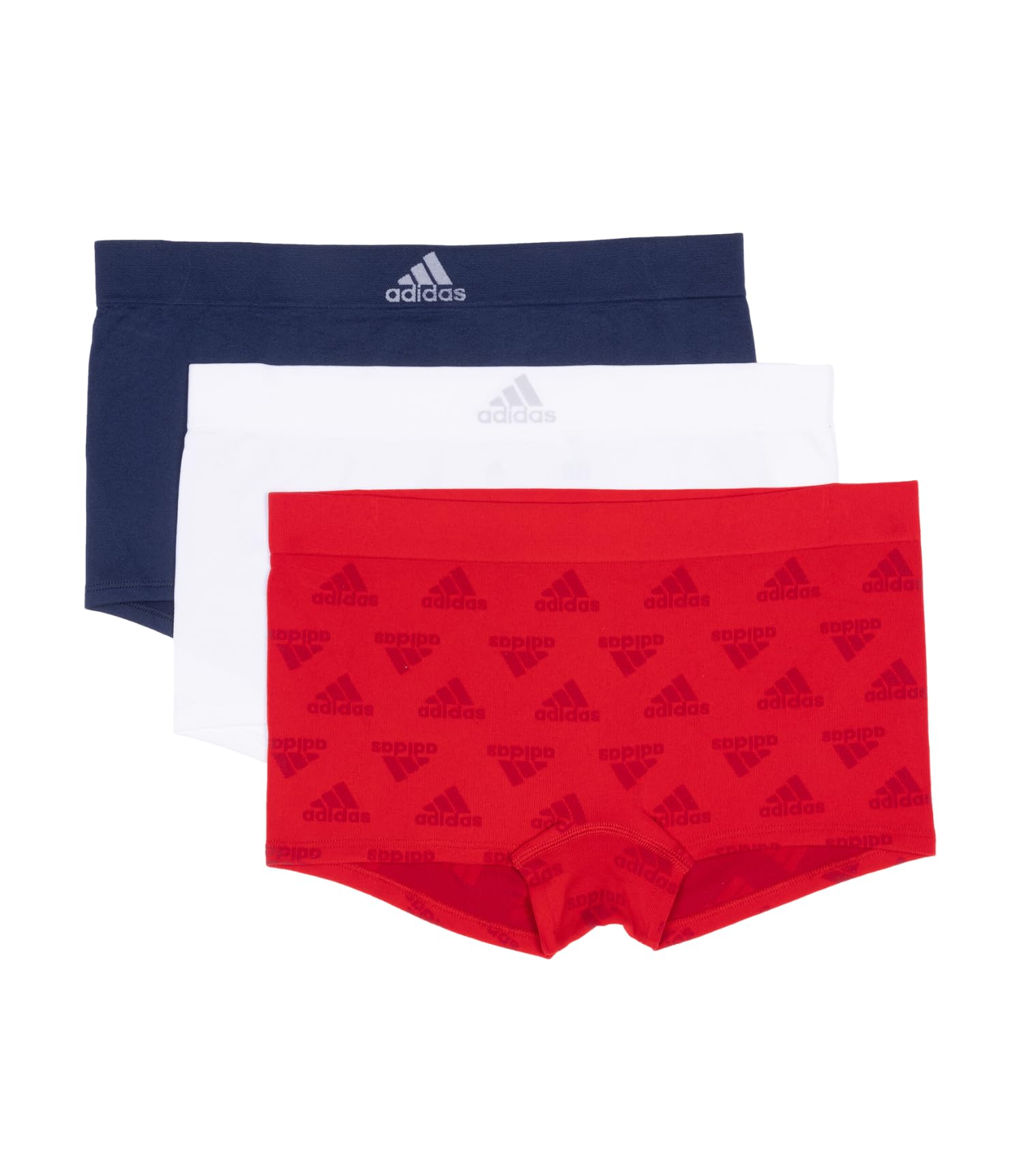 adidas Women's Seamless Boyshort Underwear 3-Pack - Soft Breathable Comfort Panties for Yoga, Workout & Everyday Wear
