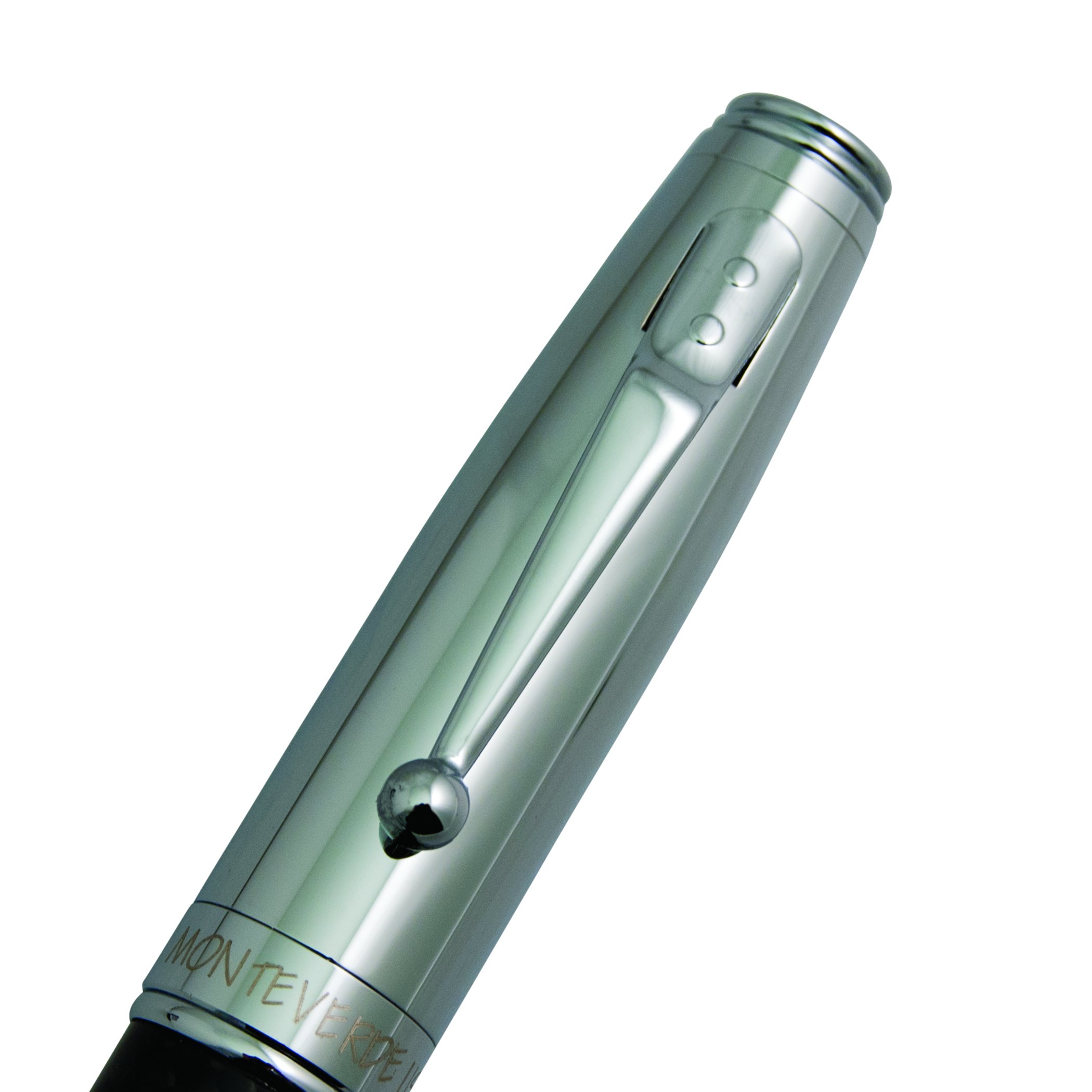 Monteverde Invincia Chrome Carbon Fiber Fountain Pen - Black | Premium Writing Instrument for Professionals & Collectors | Ideal for Office, Gifting & Calligraphy