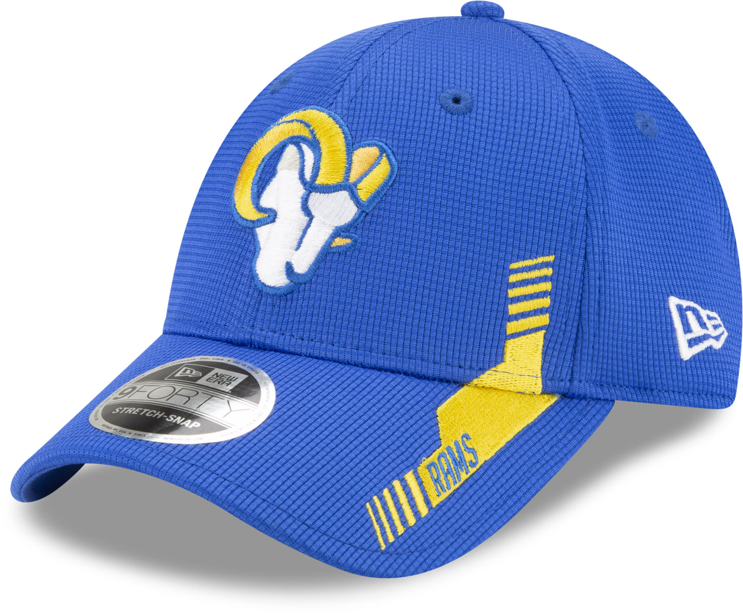 Los Angeles Rams New Era 940 NFL 21 Sideline On-Field Stretch Snapback Cap - Official NFL Hat for Football Games & Fan Gear Collection