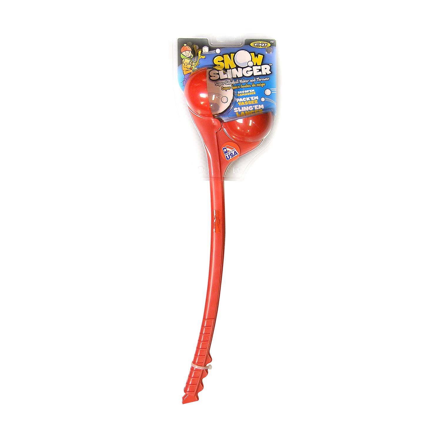 Emsco Group 1051 ESP Snow Slinger Maker Arm Snowball Thrower - Red | Winter Snowball Fight Toy for Kids & Adults | Outdoor Snow Play & Backyard Fun