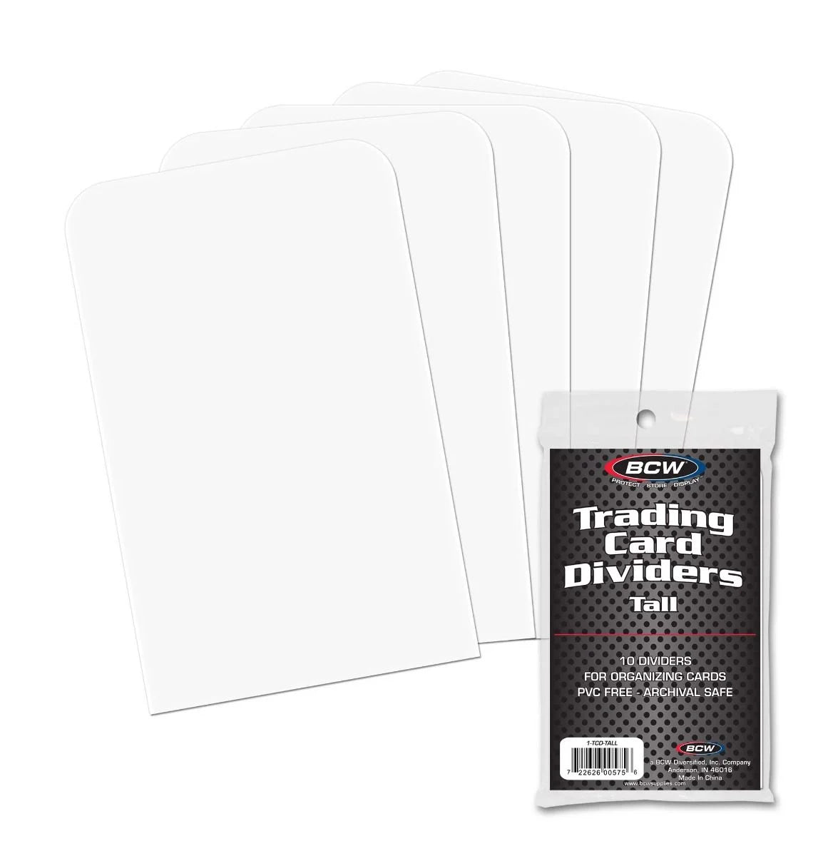 BCW Tall Trading Card Dividers - Premium Card Dividers for Sports Cards, MTG, and Pokemon - Perfect for Card Collectors and Organizers - Use in Binders, Storage Boxes, and Card Displays