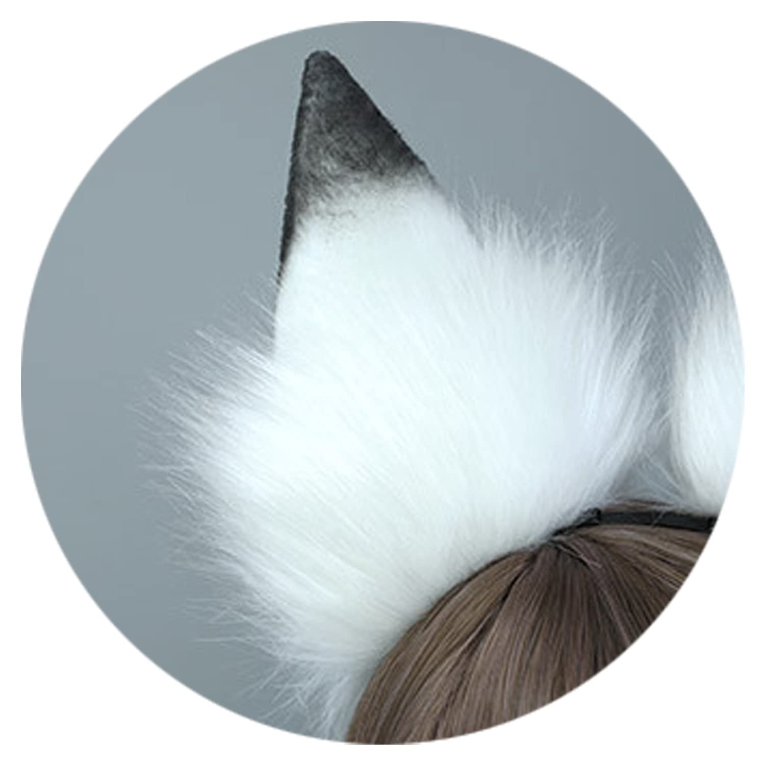 Faylay Women's Furry Dog Ear Headband - Cute Animal Ear Hair Accessories for Cosplay, Halloween, and Costume Parties