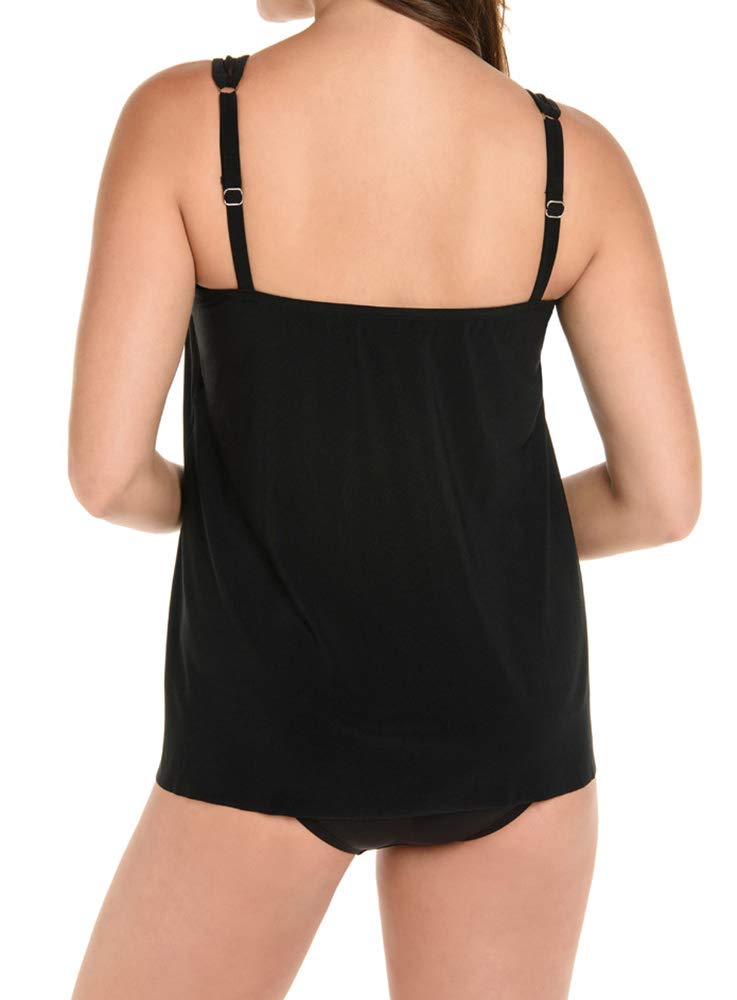 Miraclesuit Women's DD-Cup High Neck Underwire Tankini Top - Supportive Swimwear for Large Bust - Perfect for Beach, Pool & Vacation