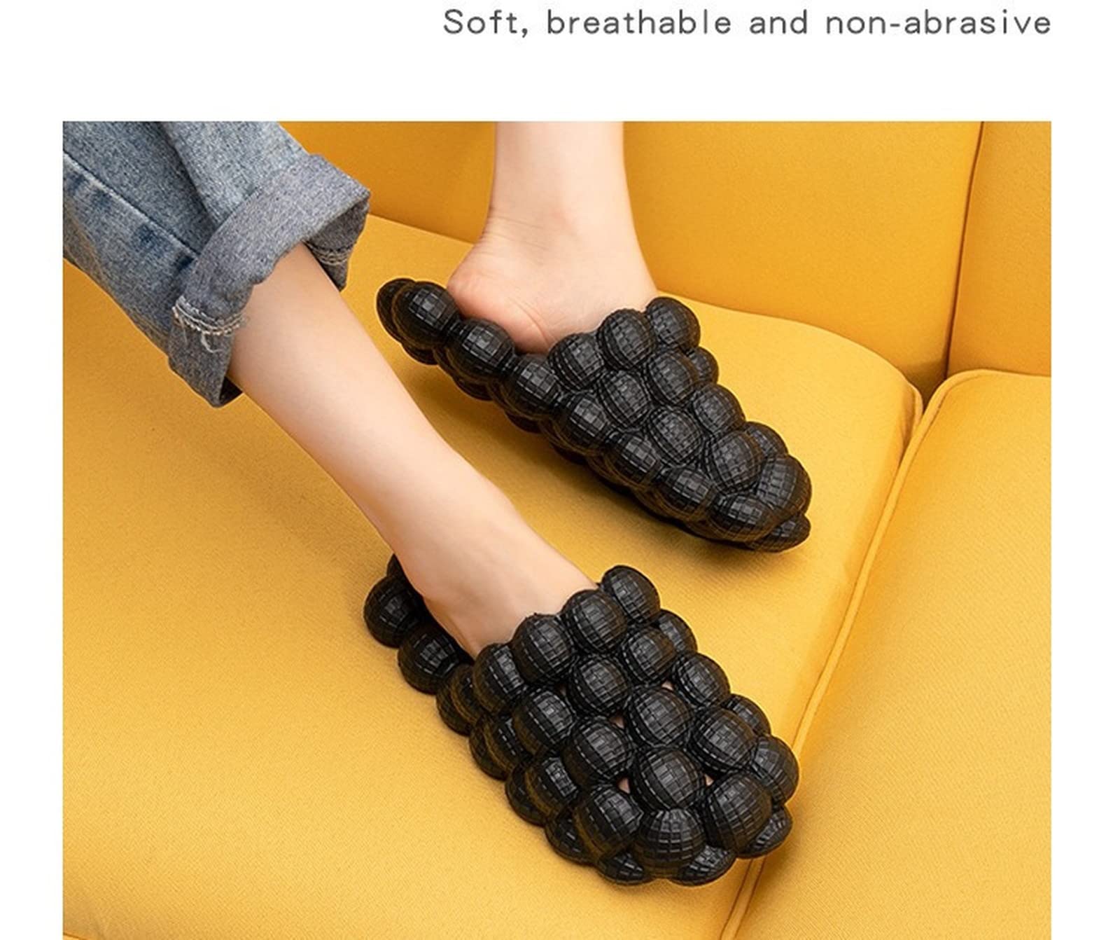 **Comfortable Massage Slides Slippers for Women & Men - Cloud Cushion Thick Sole Reflexology Sandals, Non-Slip Spa House Slippers for Shower, Bedroom & Relaxation (Size 39-40) - Includes 10 Free Shoe Buckles**