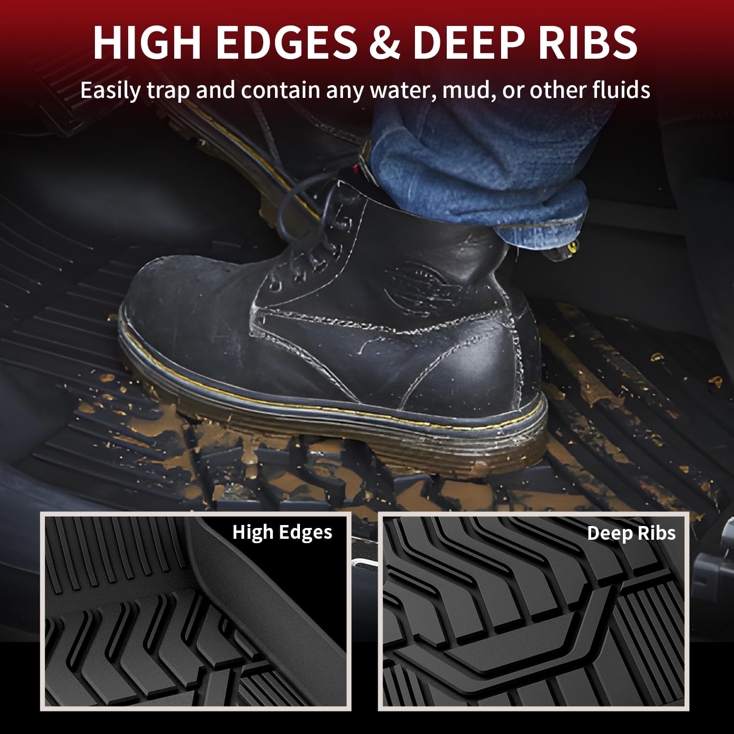 LASFIT Custom Fit All-Weather Floor Mats for Nissan Altima 2019-2025 (Front & Rear) - TPE Durable Car Floor Liners for Altima S/SL/SR/SV/Platinum Models - Perfect for Daily Commute, Road Trips & Winter Protection (Black)