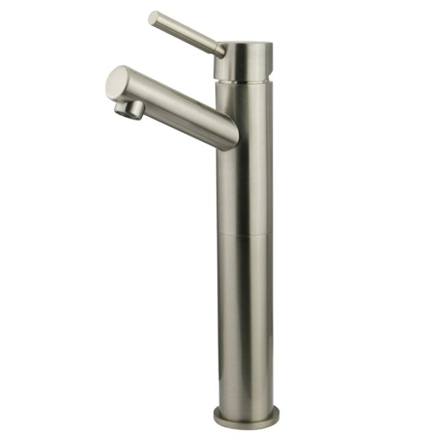 Modern Single Handle Vessel Sink Faucet - Brushed Nickel Bathroom Sink Faucet with High Arc Spout for Vanity, Powder Room, and Luxury Bathroom Decor