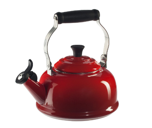 Le Creuset 1.6L Classic Whistling Tea Kettle - Cerise Red | Enameled Cast Iron Stovetop Kettle for Tea, Coffee & Hot Water | Perfect for Home, Kitchen & Gift Giving