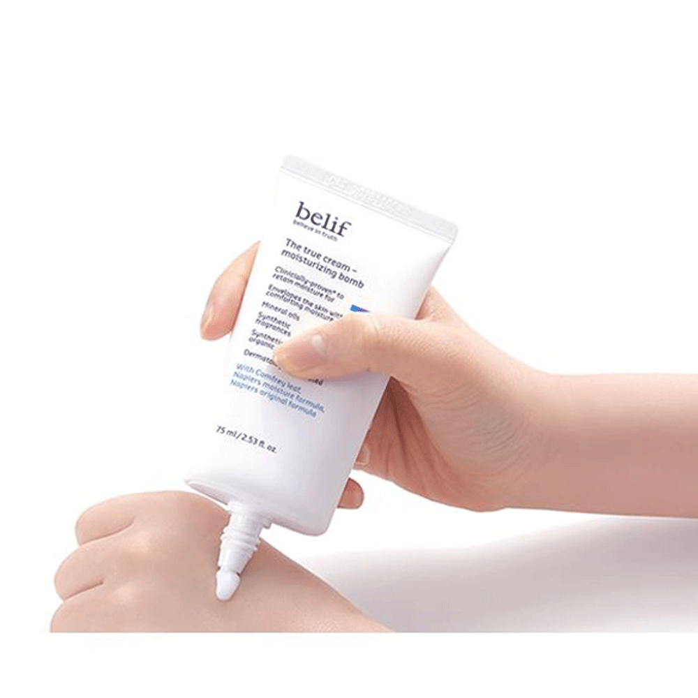 Belif The True Cream Moisturizing Bomb 75ml - Intense Hydration Face Moisturizer for Dry Skin | Day & Night Cream | Korean Skincare for Women & Men | Perfect for Winter Care & Sensitive Skin