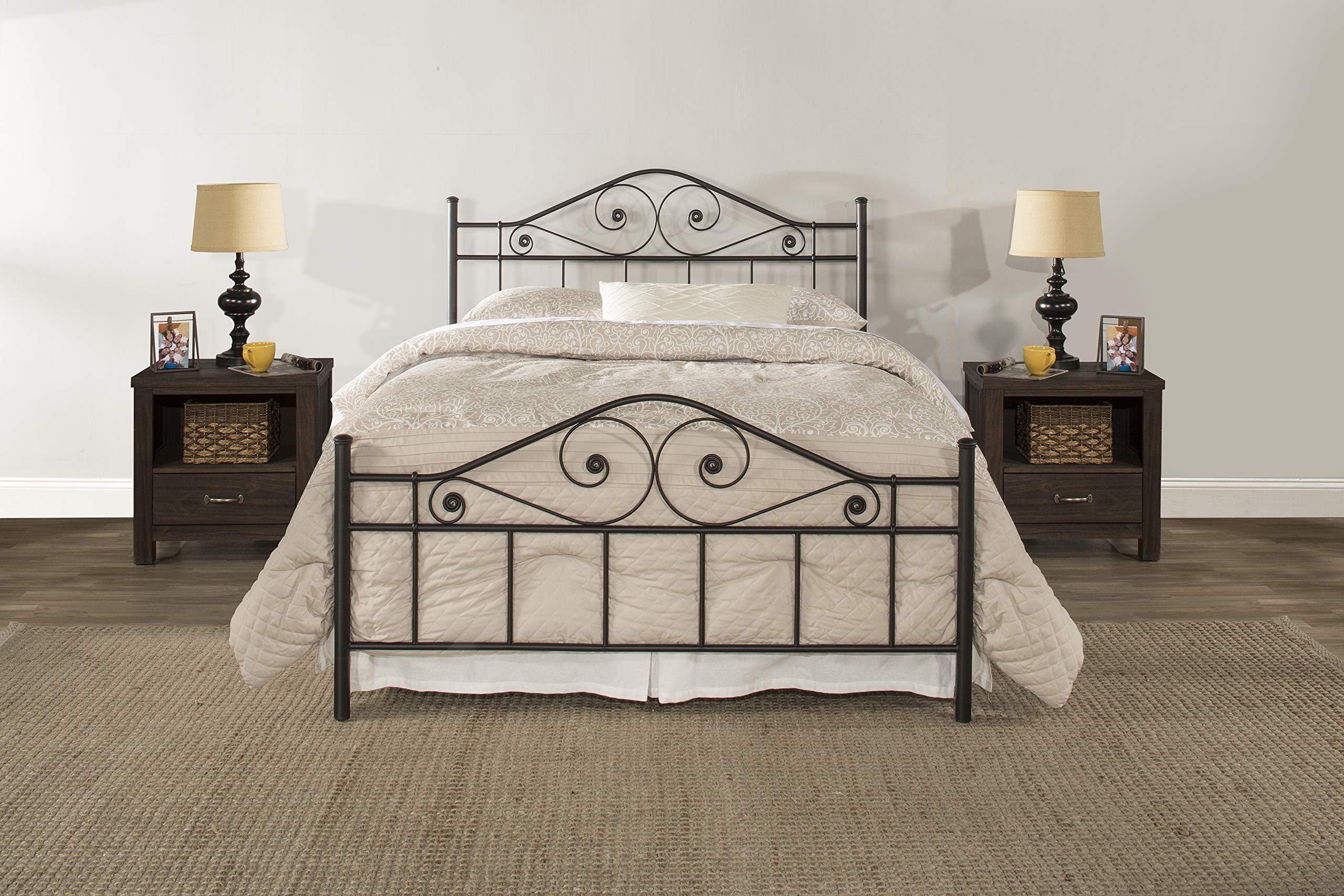 Hillsdale Harrison Queen Metal Bed Frame - Textured Black Finish | Sturdy & Elegant for Bedroom Decor | Perfect for Modern, Farmhouse & Industrial Style Homes