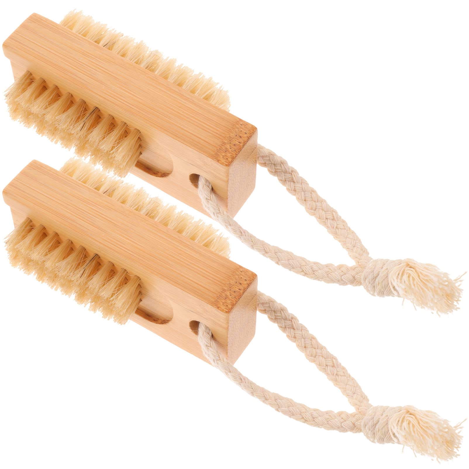 Beavorty 2-Pack Natural Nail Cleaning Brush - Double-Sided Portable Nail Scrubber for Fingernails & Toenails | Perfect for Home, Salon, Travel & Manicure/Pedicure Care