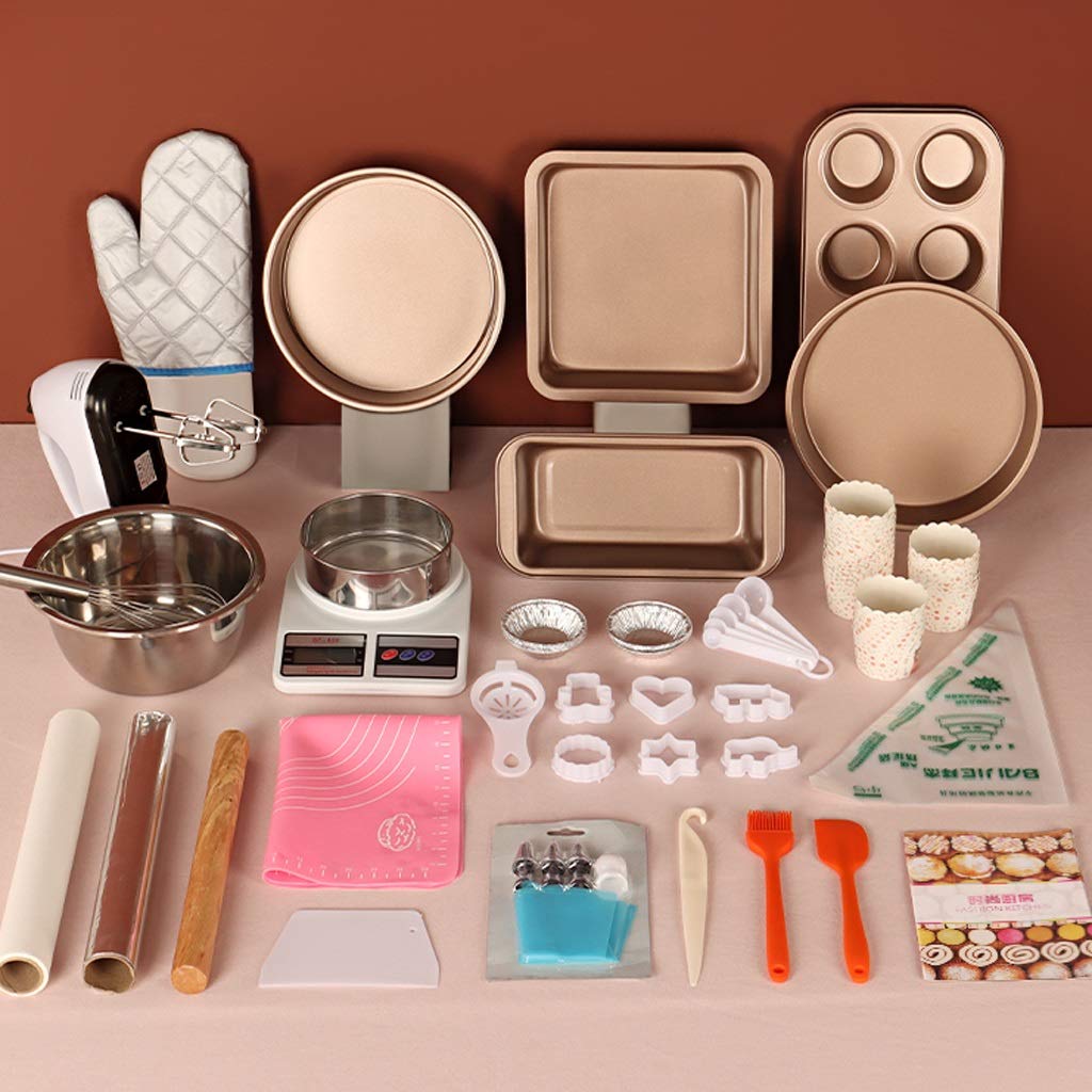Nonstick Bakeware Set - 10-Piece Cake Decorating Kit with Cake Pans, Pie Pans, Cupcake Molds & Pastry Mat | Perfect for Baking Cakes, Pies, Cupcakes & Pastries at Home or Professional Bakeries