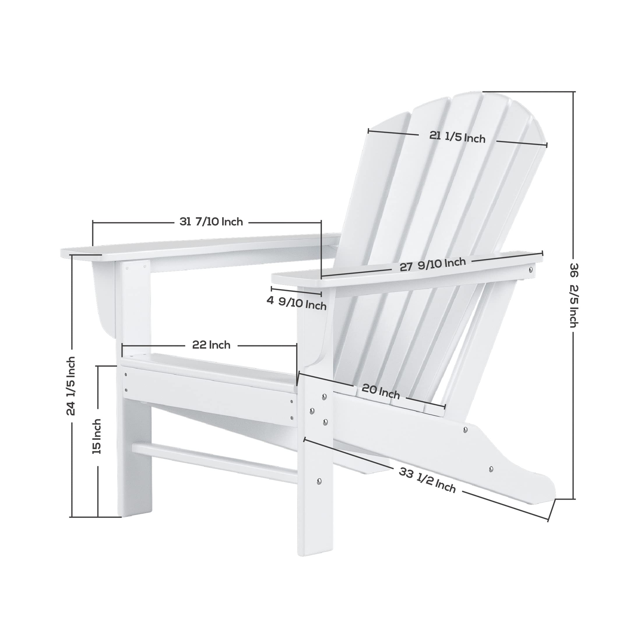 WestinTrends Dylan Outdoor Adirondack Chair with Side Table Set - Patio, Garden & Poolside Relaxation Furniture for Backyard & Deck