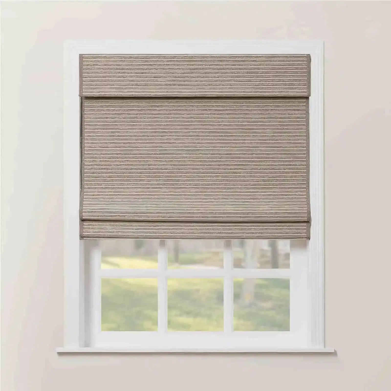 Rae Natural Ramie Flax Woven Wood Shades Series C - Eco-Friendly Window Coverings for Living Room, Bedroom & Office Decor