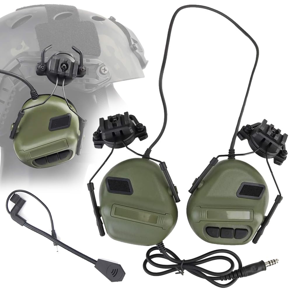 ATAIRSOFT Tactical Headset with Microphone - Military Grade Waterproof Shooting Headphones for Hunting, Airsoft & Outdoor Sports - Clear Communication Earmuffs (No Noise Reduction) - Perfect for Range Training, Paintball & Tactical Operations