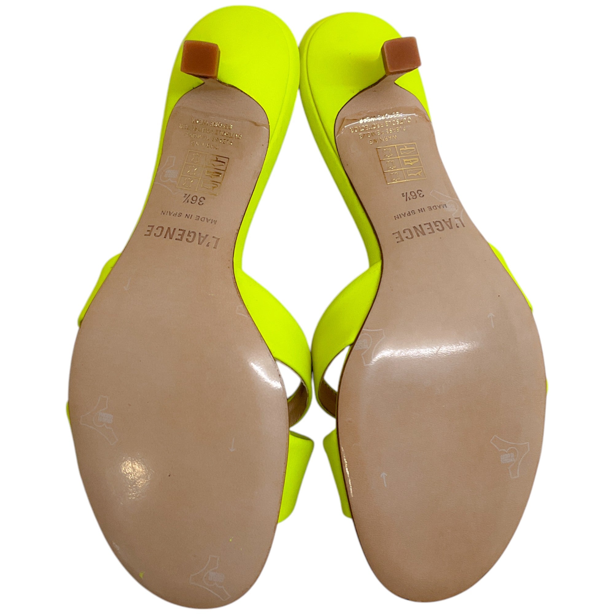 L'Agence Neon Yellow Alesia II Sandals - Women's Comfortable Summer Slide Sandals for Beach, Pool, and Vacation Wear