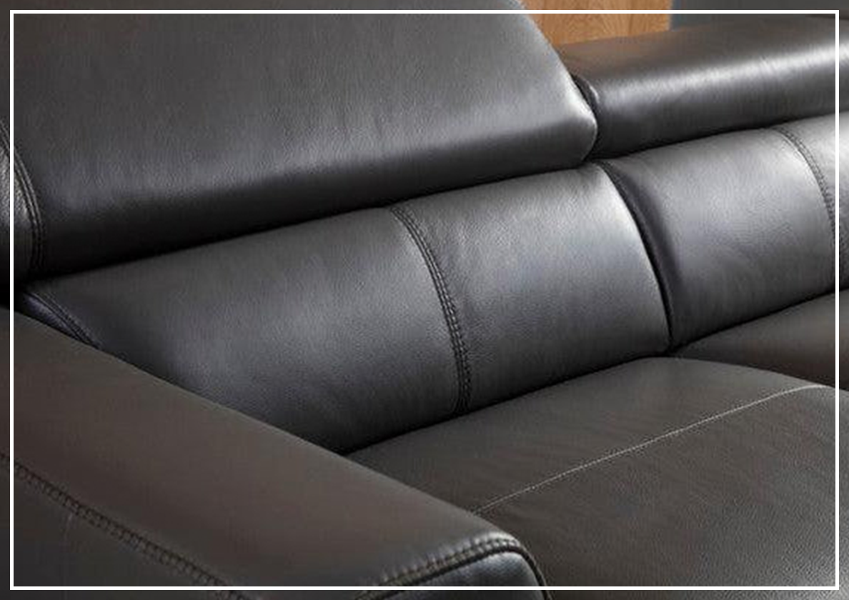 Gio Italia Niva Genuine Leather Sectional Sofa with Chrome Legs - Modern Living Room Furniture for Home & Office Comfort