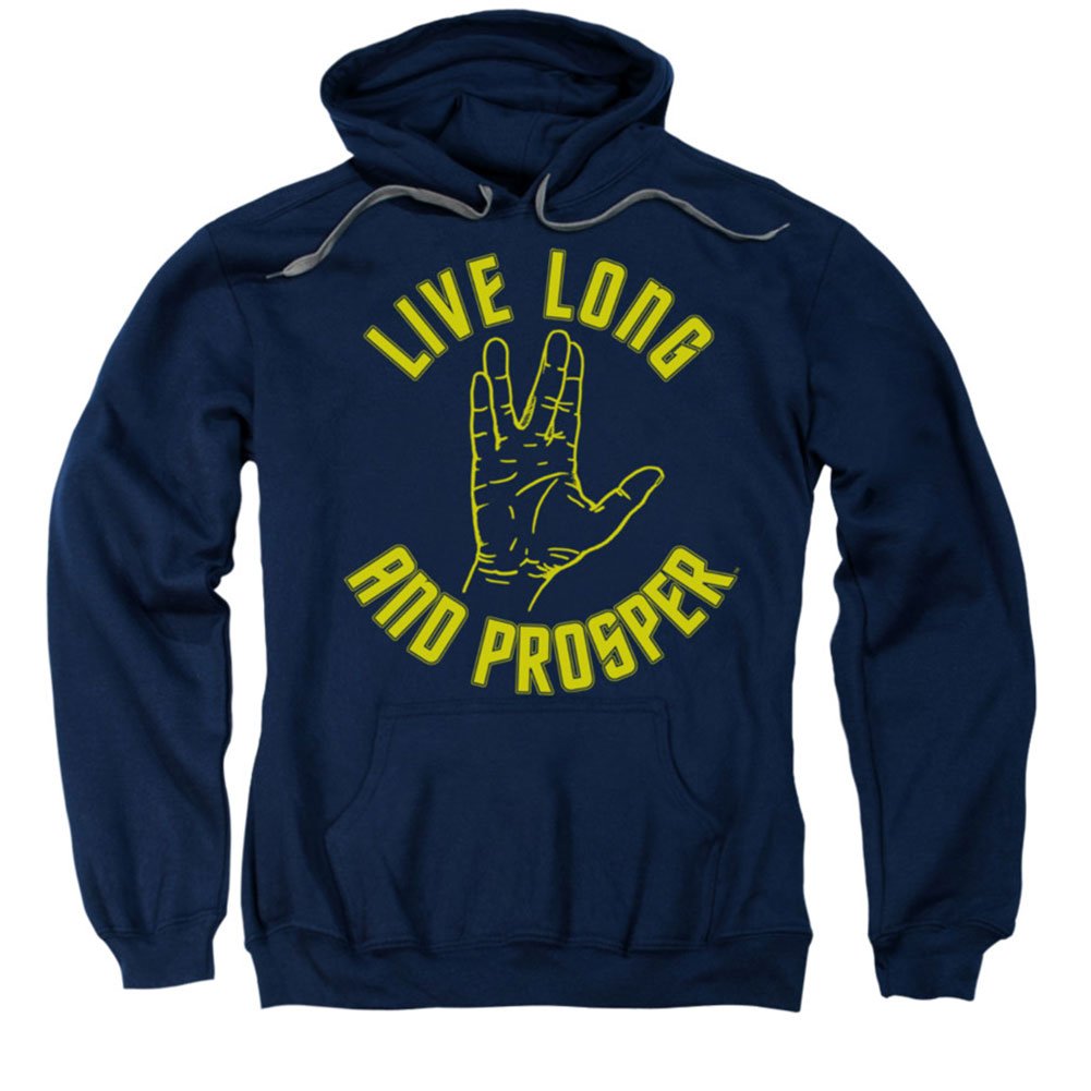 Star Trek Men's Live Long and Prosper Hoodie - Soft & Comfortable Pullover for Fans, Gifts, and Casual Wear