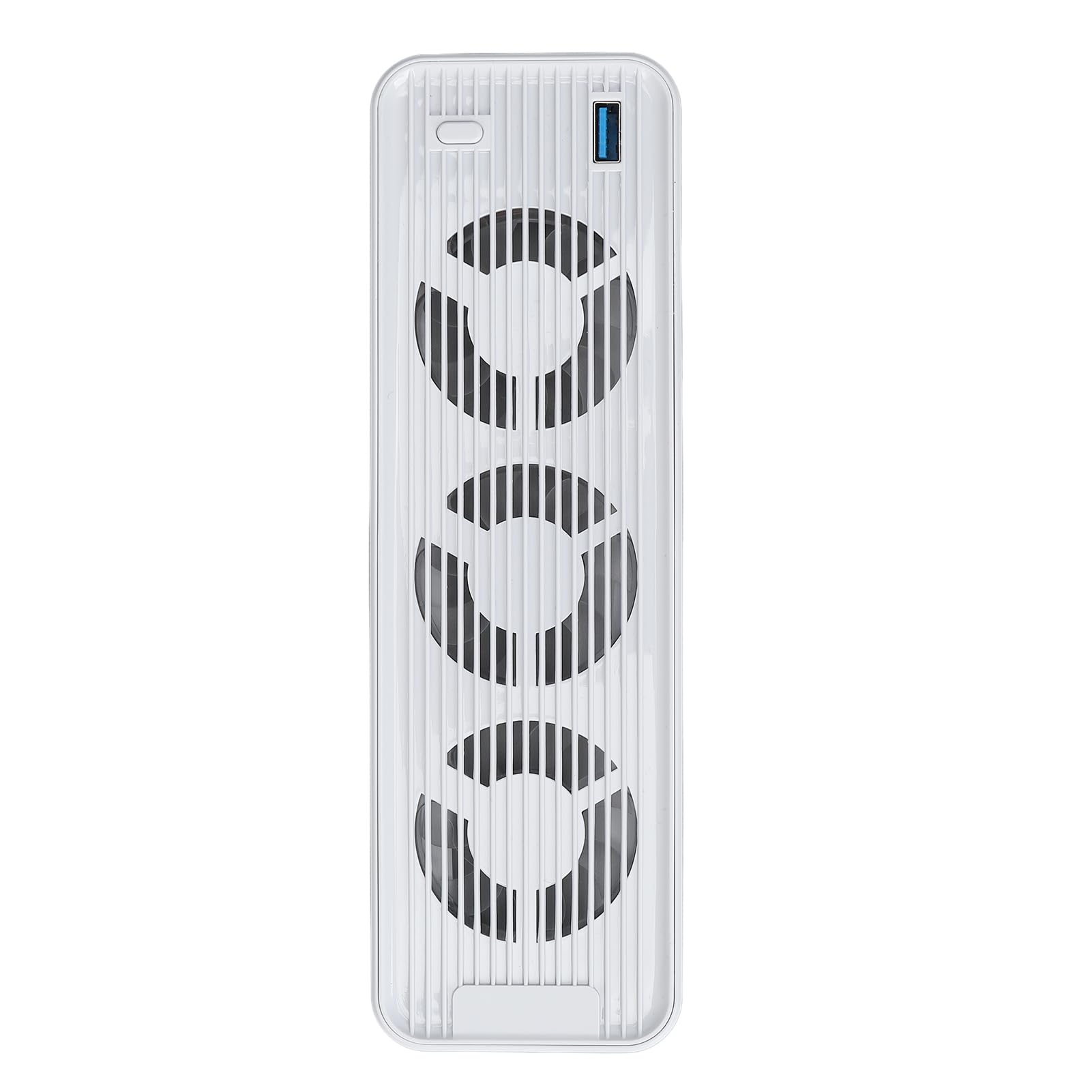 Upgraded PS5 Cooling Fan with 3 Silent Fans & Extra USB Hub - Blue LED Light Effect for PS5 Console (White) - Perfect for Gaming, Streaming & Long Play Sessions