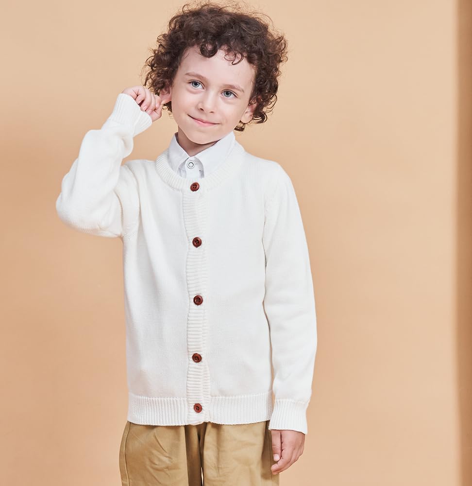 Soft Knit Cardigan for Toddlers & Kids - Button Up Sweater for Boys & Girls (18 Months to 12 Years) - Perfect for School, Playdates & Family Outings