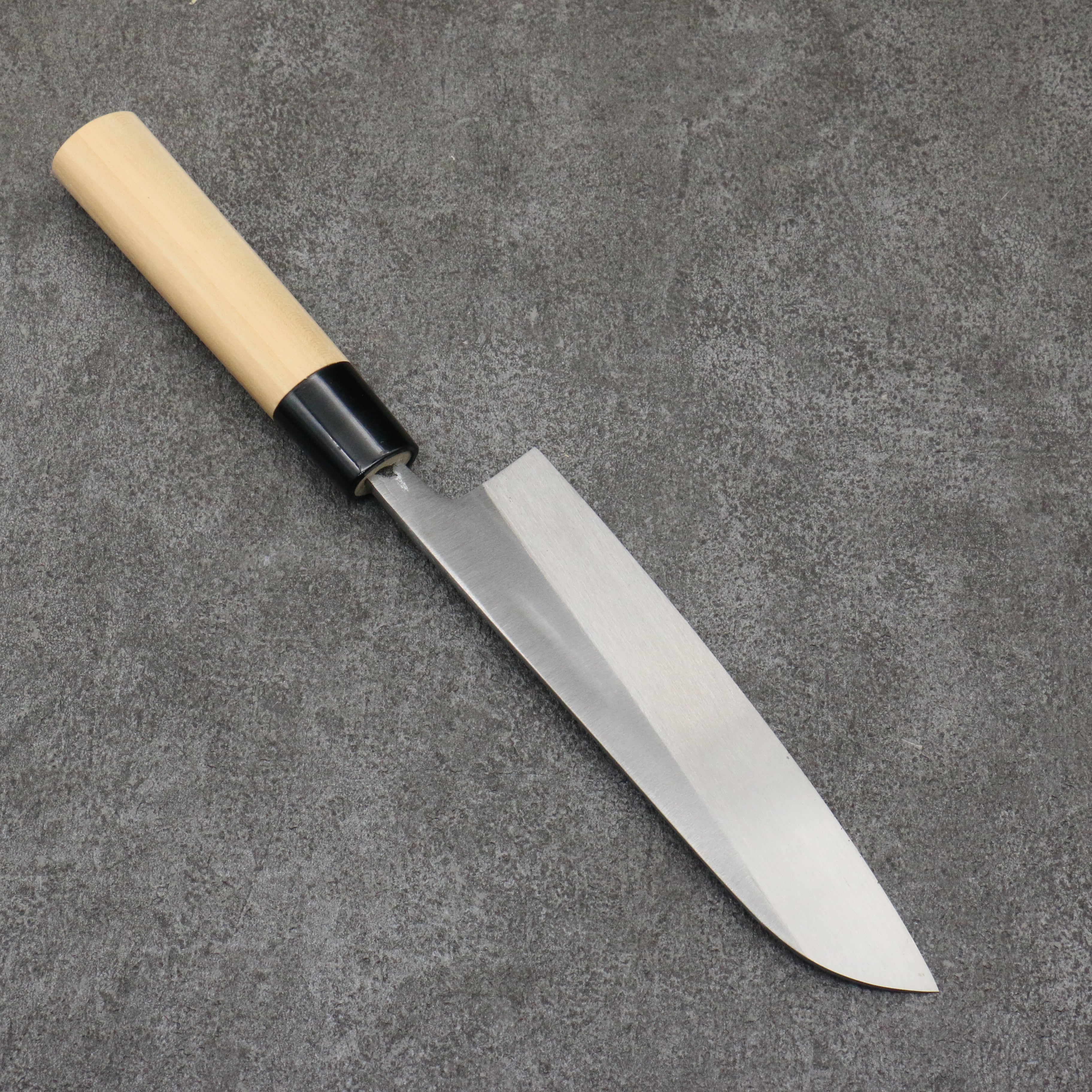 Premium Nakaniida White Steel No.2 Santoku Knife 165mm - Japanese Chef Knife with Magnolia Wood Handle - Perfect for Slicing, Dicing & Chopping Vegetables, Meat & Fish