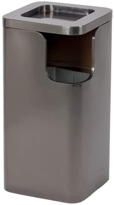 Stainless Steel Large Capacity Outdoor Trash Can with Ashtray - Durable Garbage Bin for Hotel Lobby, Shopping Mall, Park & Public Spaces - Heavy Duty Waste Bin for Commercial & Home Use