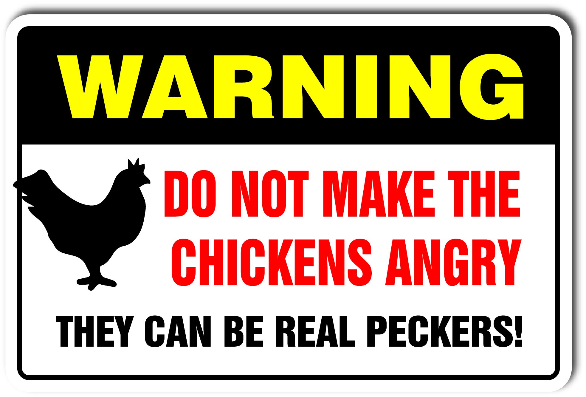 Funny Do Not Make Chickens Angry Sign - 17 Inch Humorous Farmhouse Decor for Indoor & Outdoor Use - Perfect for Chicken Coops, Backyard Farms, and Country Home Decor